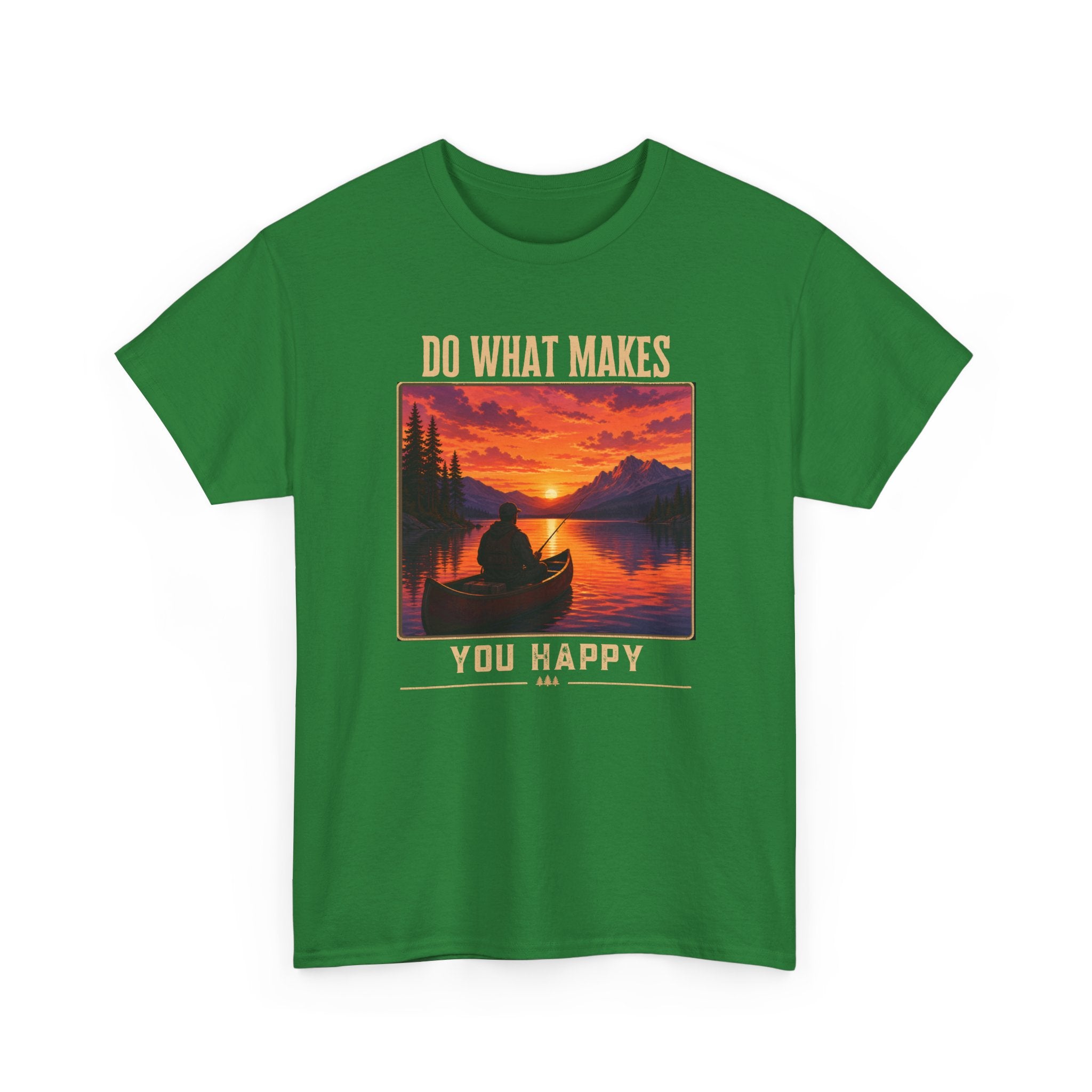 Do What Makes You Happy T-Shirt — Sunset Canoe Lake Graphic Tee