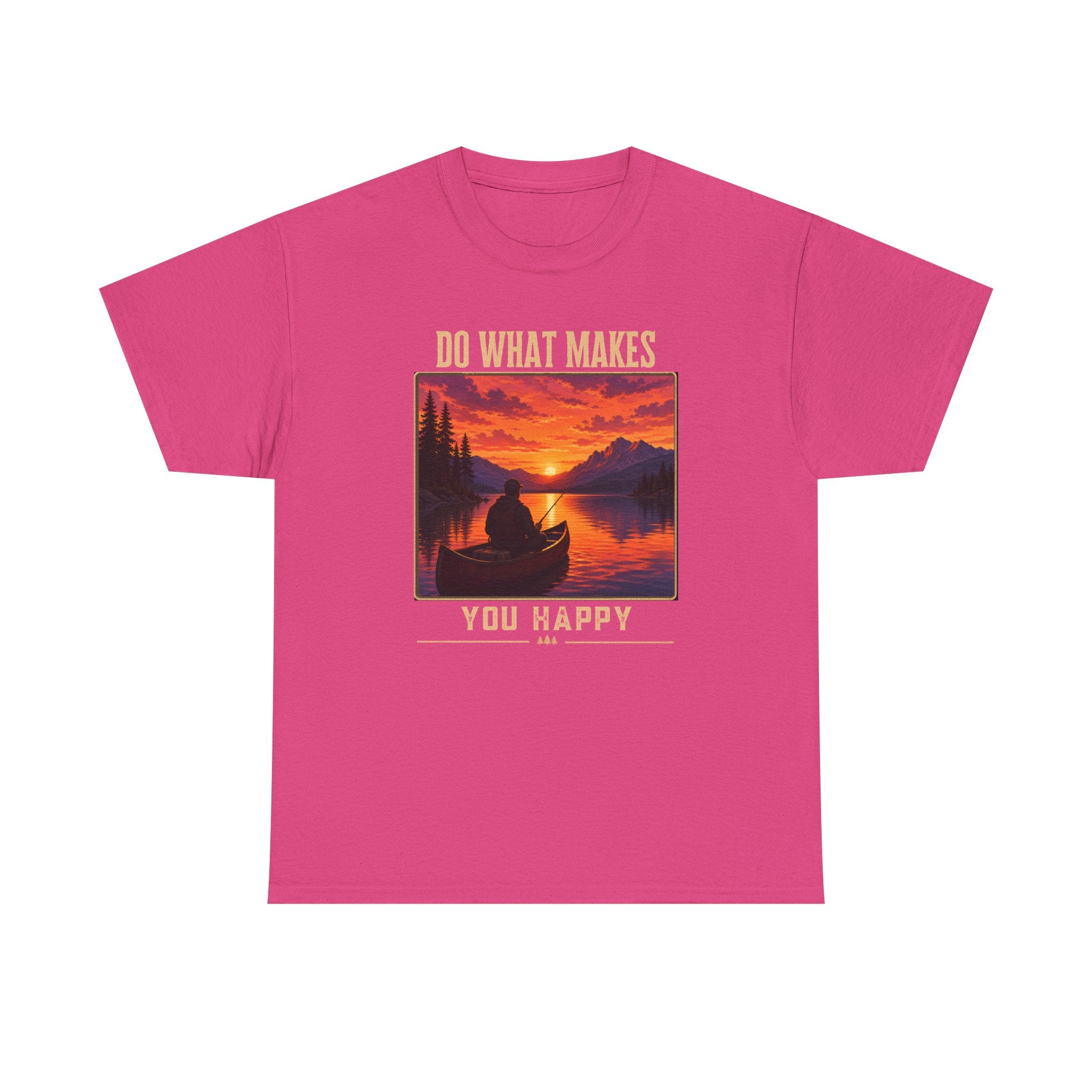 Do What Makes You Happy T-Shirt — Sunset Canoe Lake Graphic Tee
