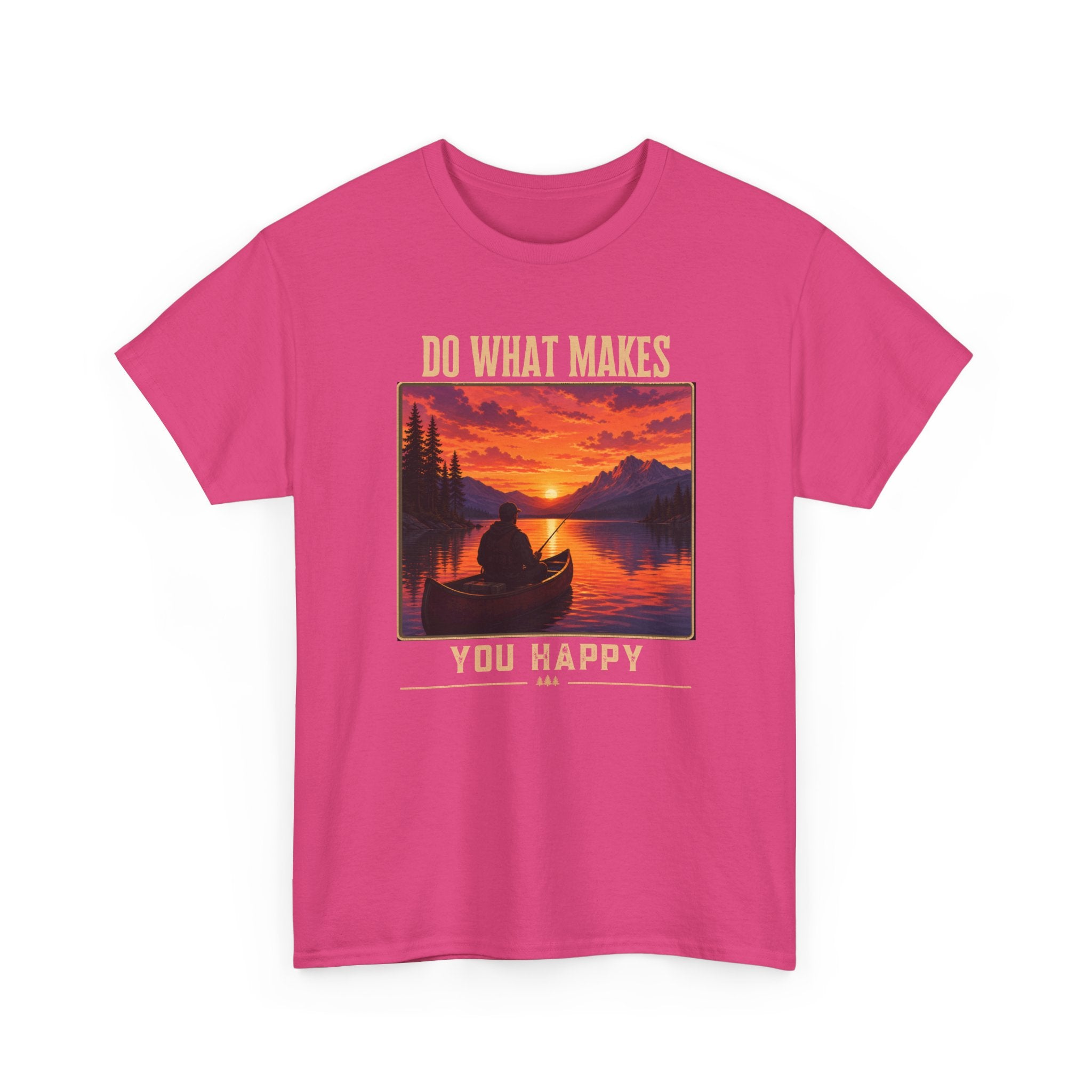 Do What Makes You Happy T-Shirt — Sunset Canoe Lake Graphic Tee
