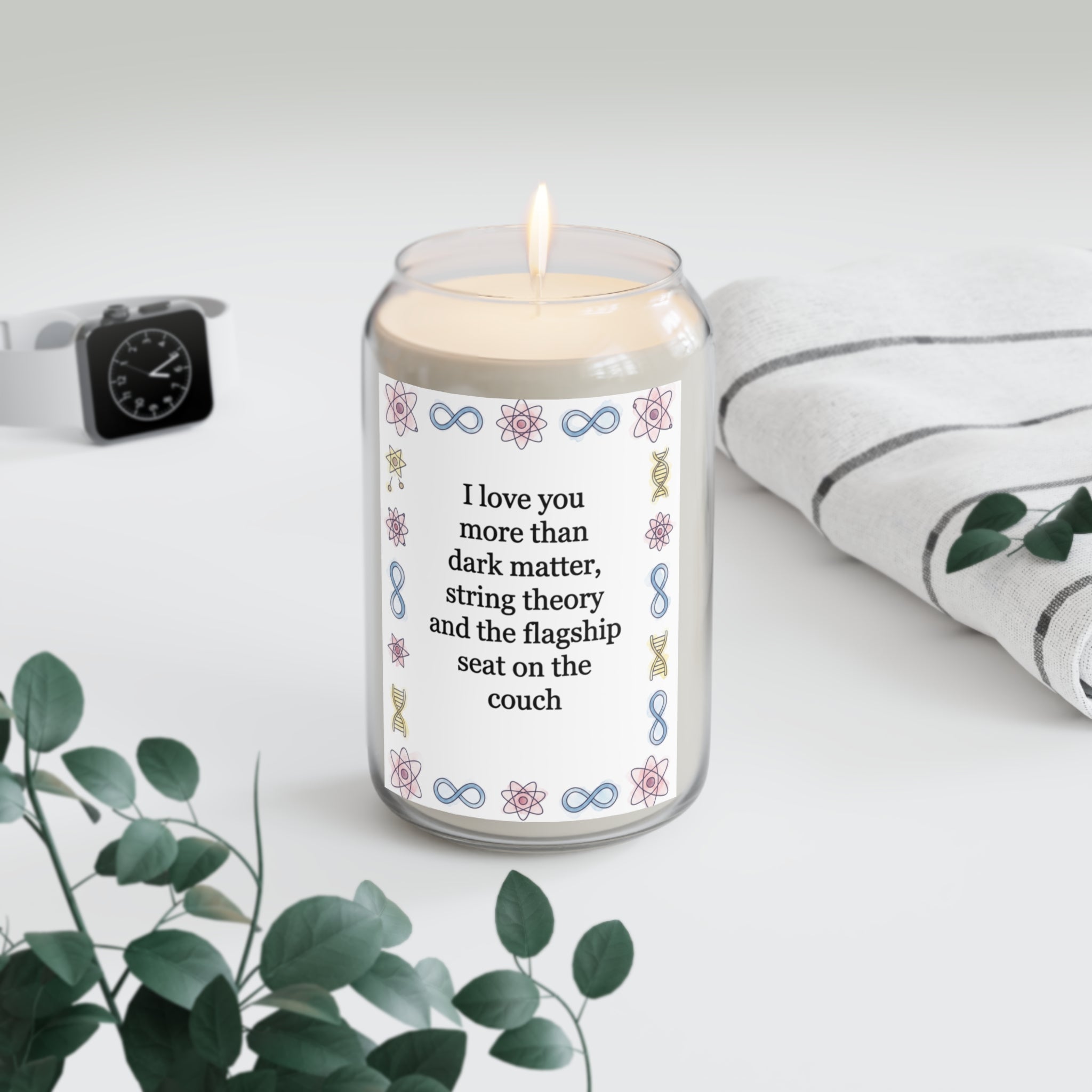 Soy Candle — "I Love You More Than Dark Matter" Science Romance Scented Candle