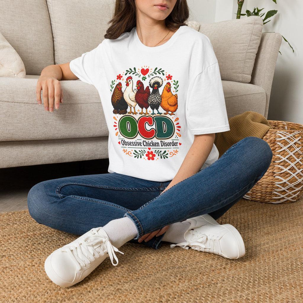 Chicken Lover T‑Shirt — 'OCD Obsessive Chicken Disorder' Cute Farm Hen Graphic Tee