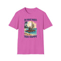 T-Shirt — "Do What Makes You Happy" Catamaran Sailboat Tropical Graphic Tee
