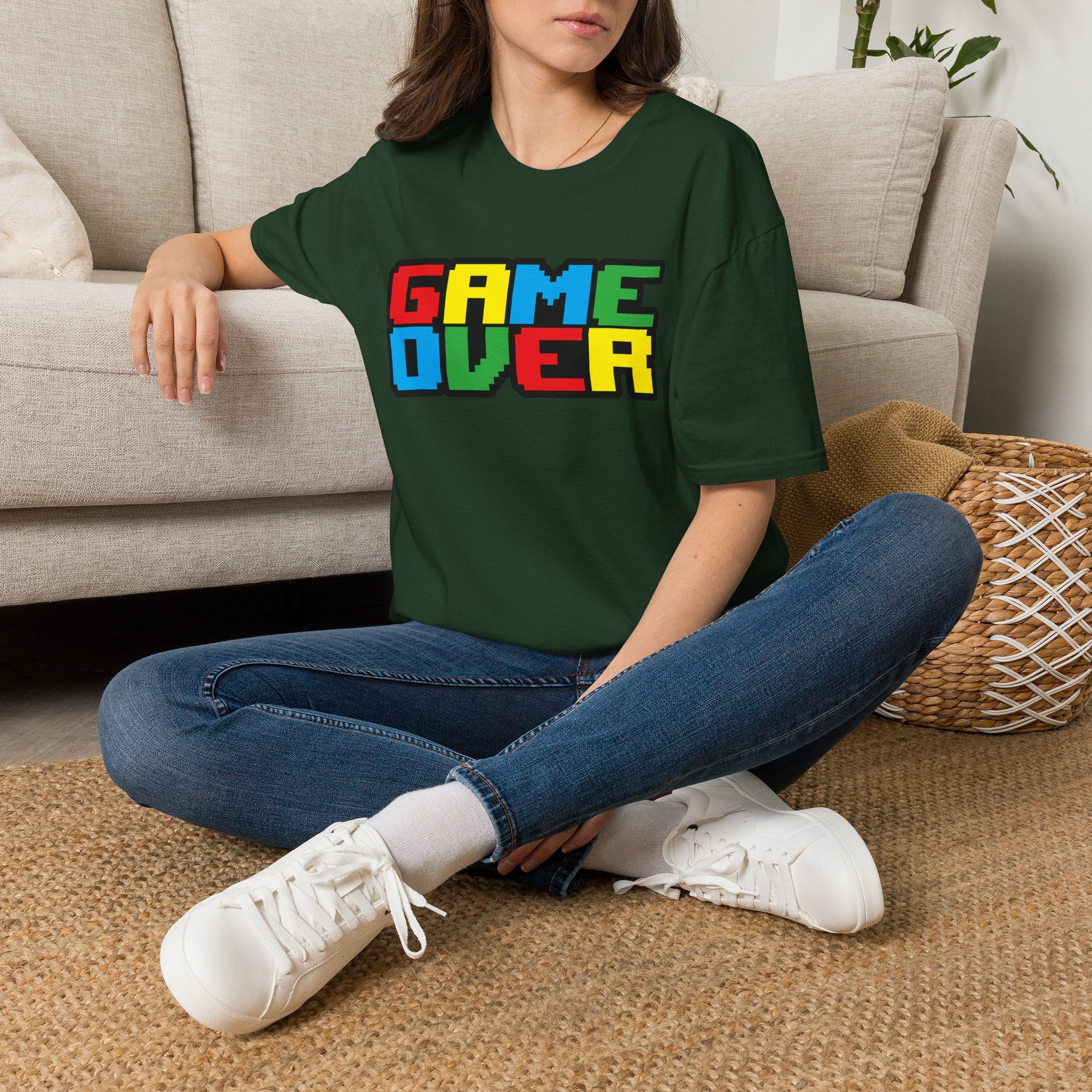 Game Over Retro Arcade Video Pixel T-Shirt — Colorful Gamer Tee
