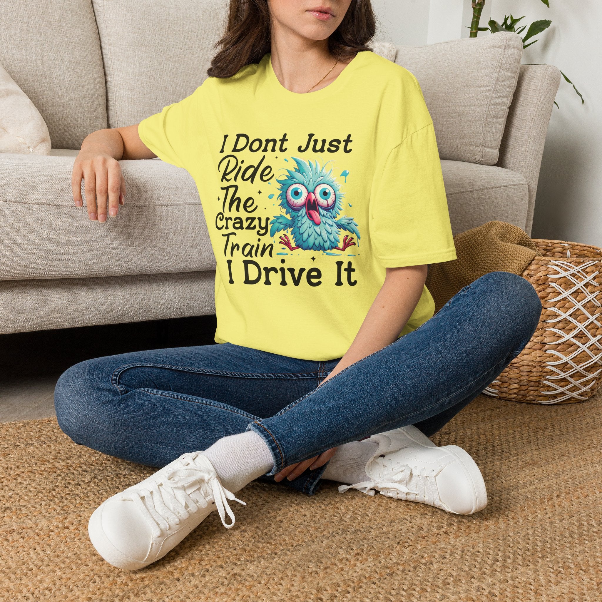 Crazy Train Bird Owl T-Shirt — "I Don't Just Ride the Crazy Train, I Drive It" Graphic Tee