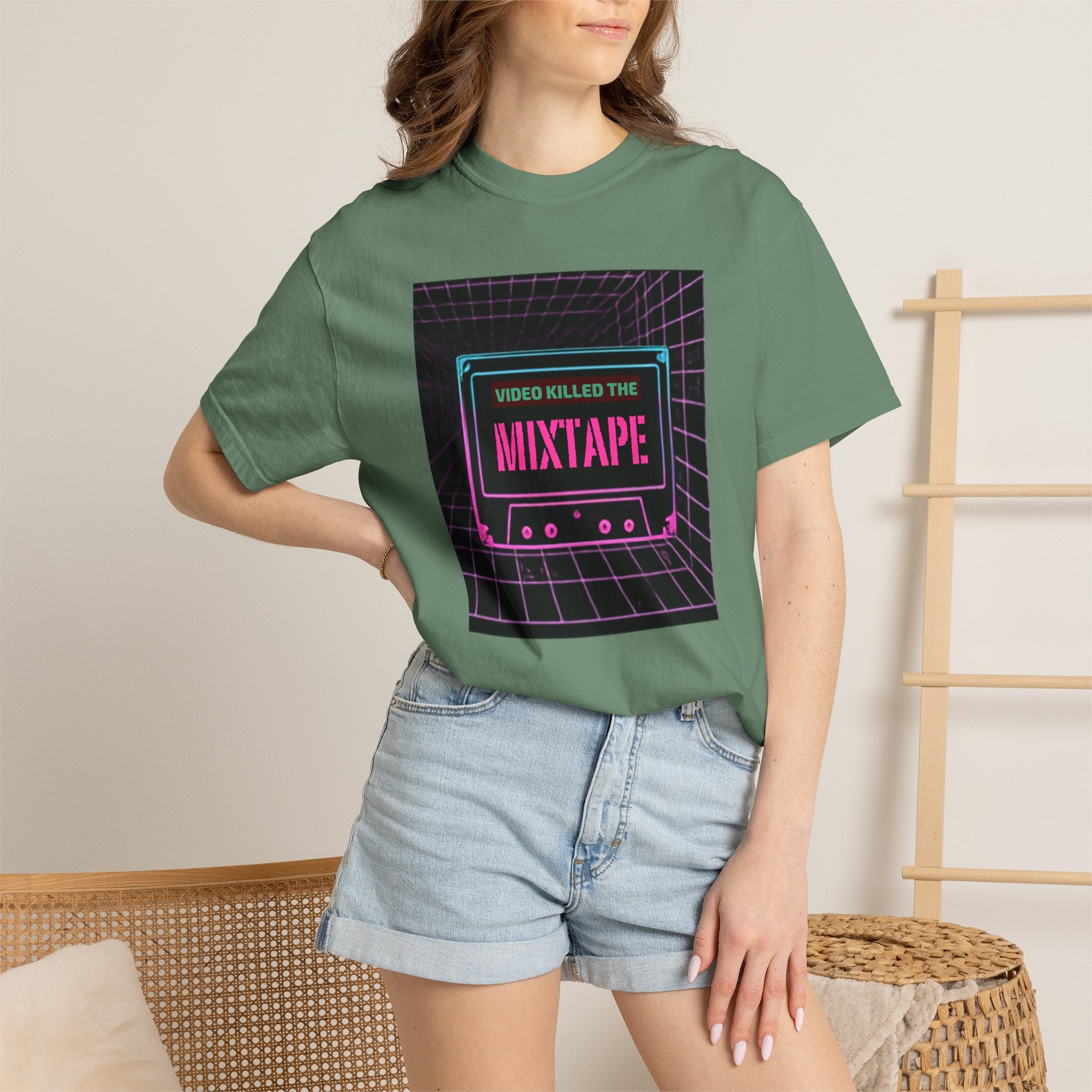 Cassette Mixtape T-Shirt — "Video Killed the Mixtape" Retro 80s Vaporwave Tee