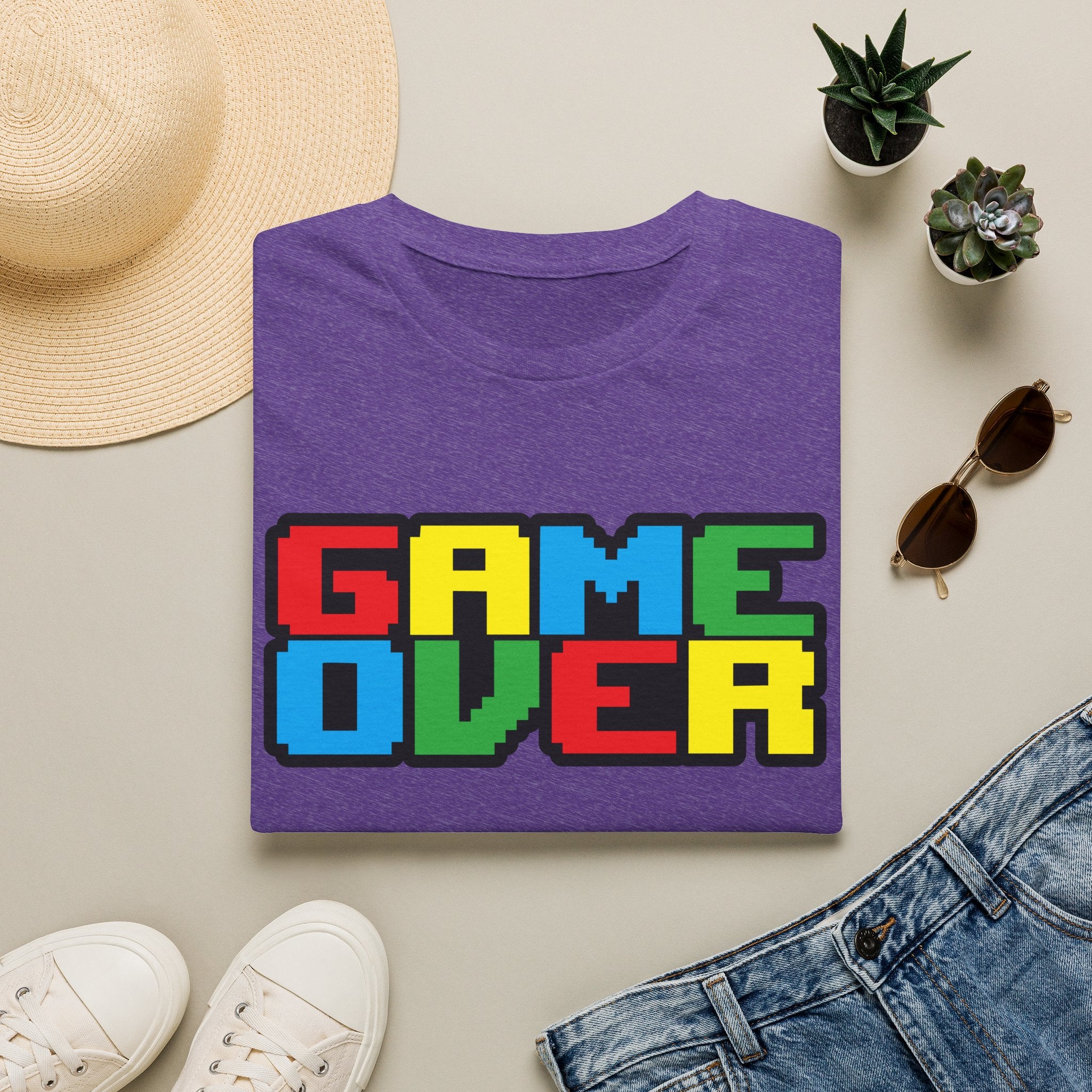 Game Over Retro Arcade Video Pixel T-Shirt — Colorful Gamer Tee