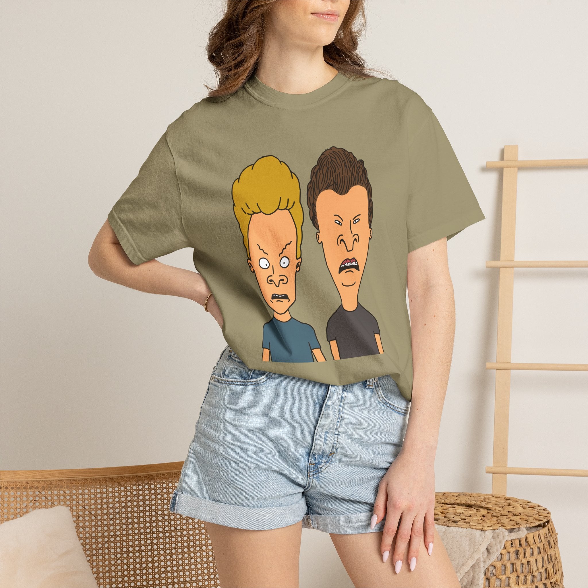 Beevis Butthead Graphic Iconic Cartoon Duo Face