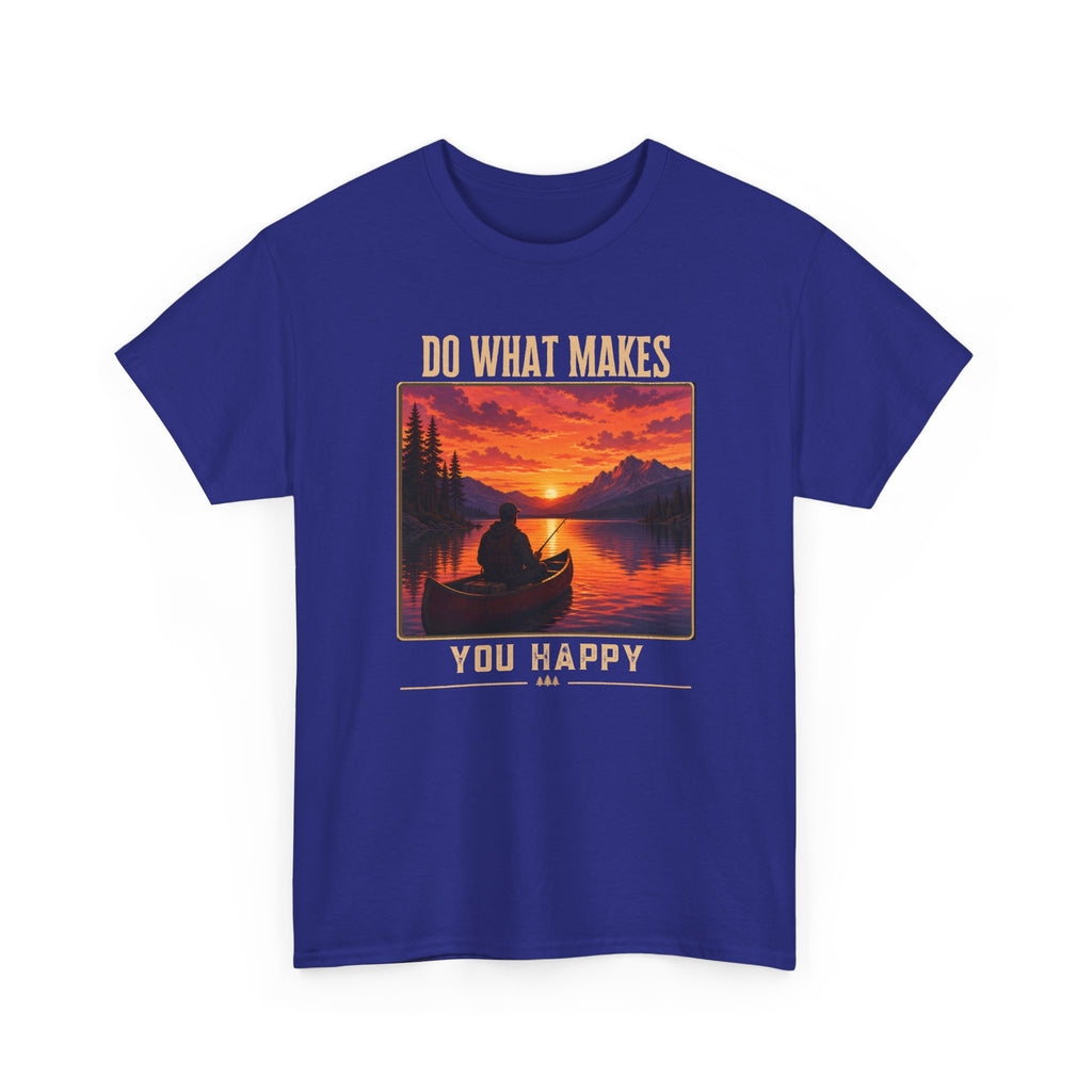 Do What Makes You Happy T-Shirt — Sunset Canoe Lake Graphic Tee