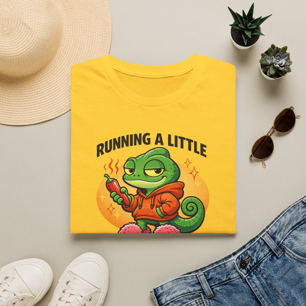 T-Shirt — "Running a Little Spicy Today" Cute Chameleon Graphic Tee