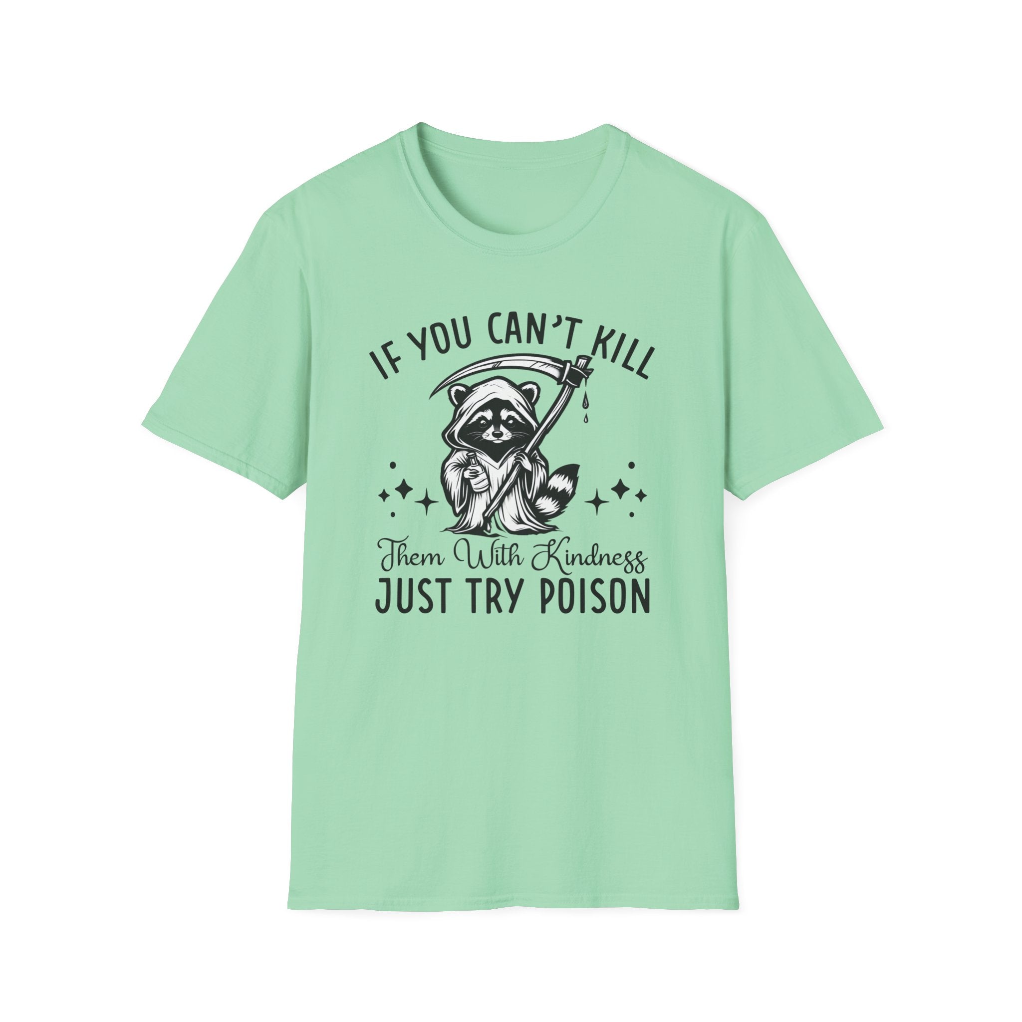 If You Can’t Kill Raccoon Tee — Funny Grim Reaper Graphic T-Shirt