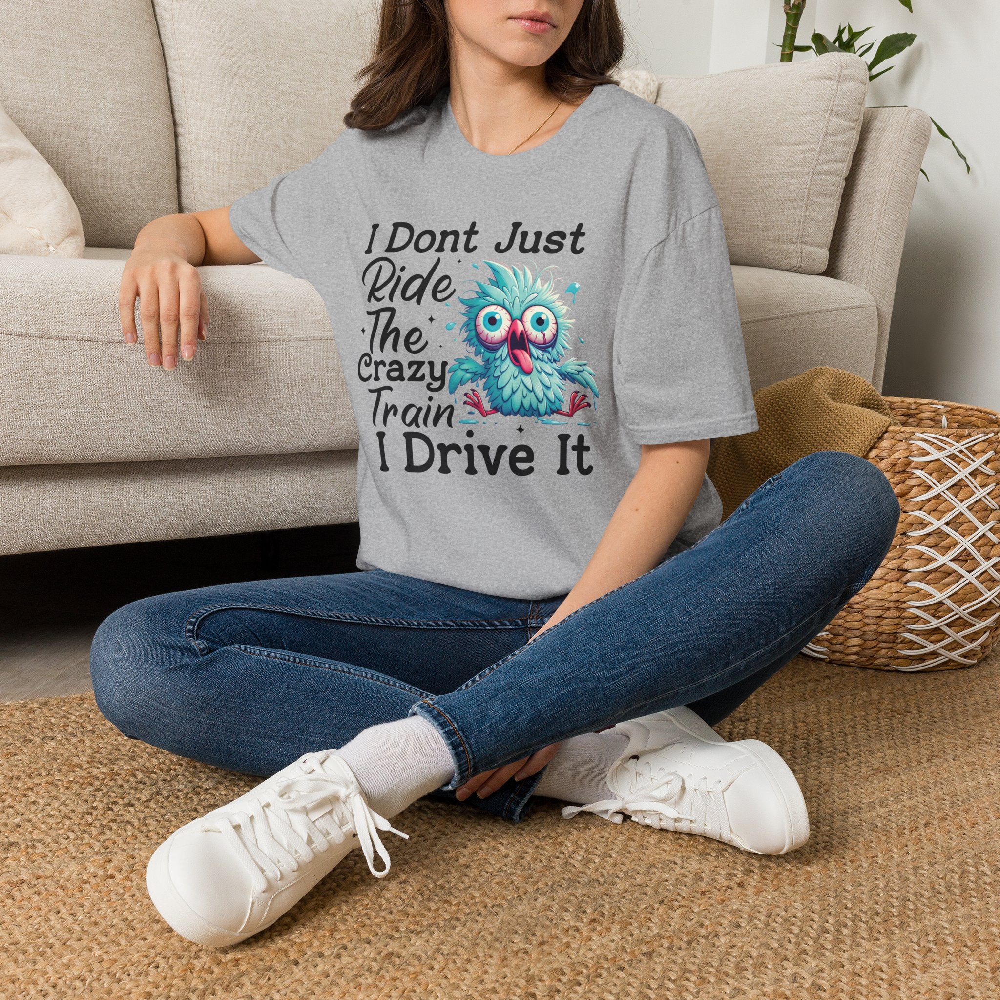 Crazy Train Bird Owl T-Shirt — "I Don't Just Ride the Crazy Train, I Drive It" Graphic Tee