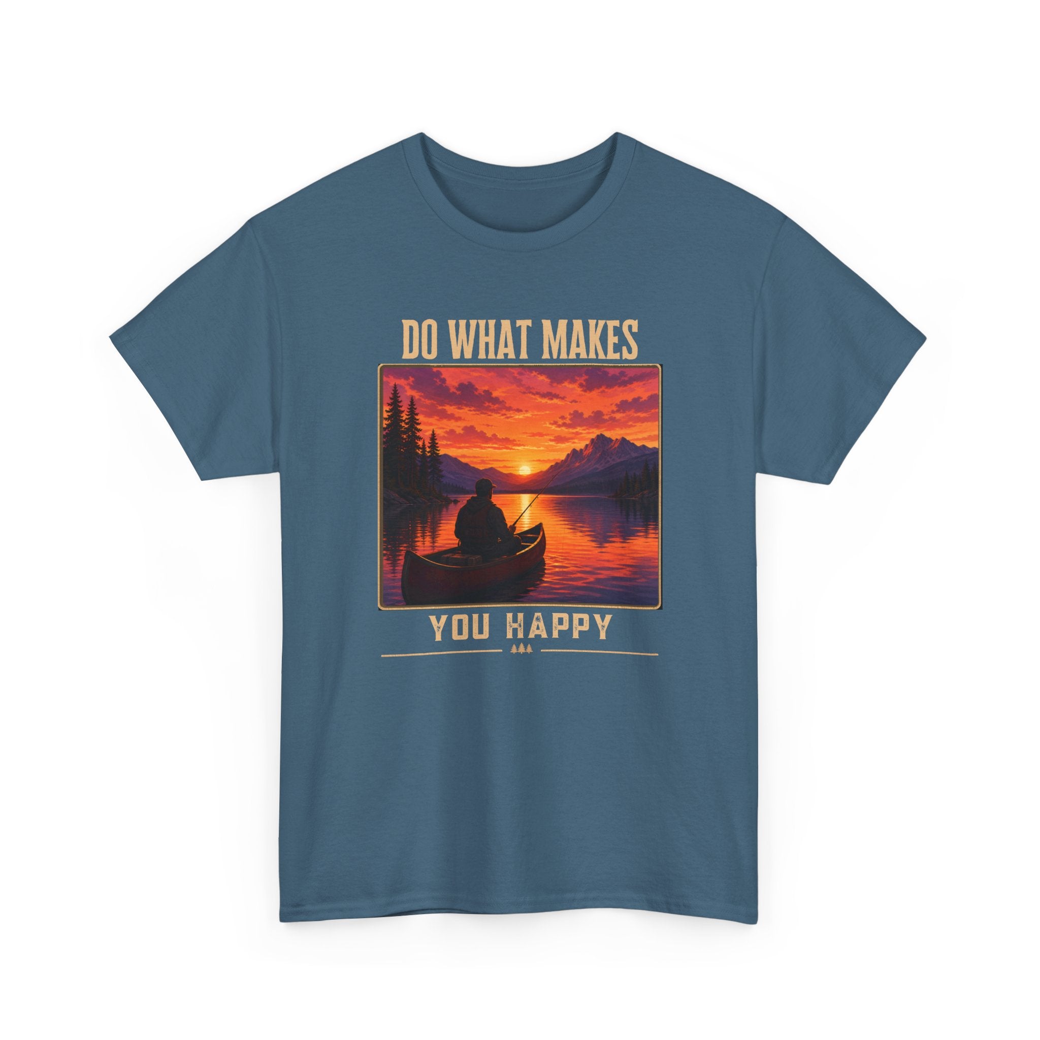 Do What Makes You Happy T-Shirt — Sunset Canoe Lake Graphic Tee