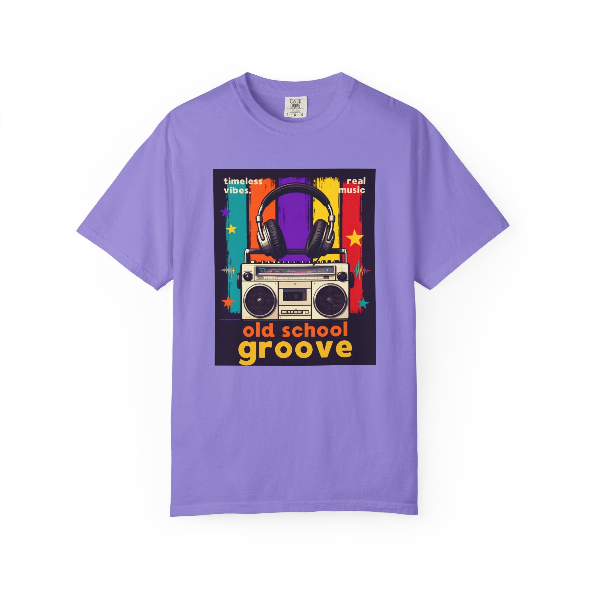 Old School Groove T-Shirt — Retro Boombox & Headphones Vintage Music Tee 80s 90s nostalgia