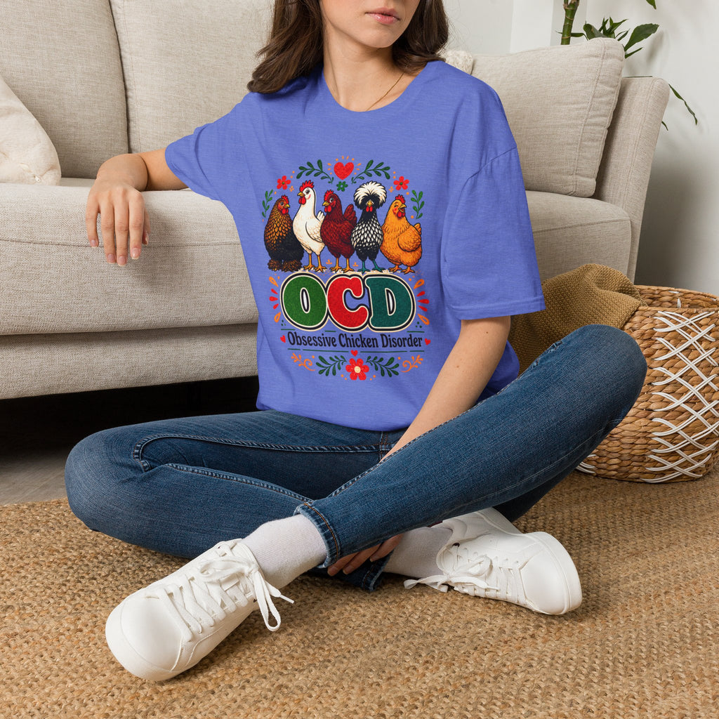 Chicken Lover T‑Shirt — 'OCD Obsessive Chicken Disorder' Cute Farm Hen Graphic Tee