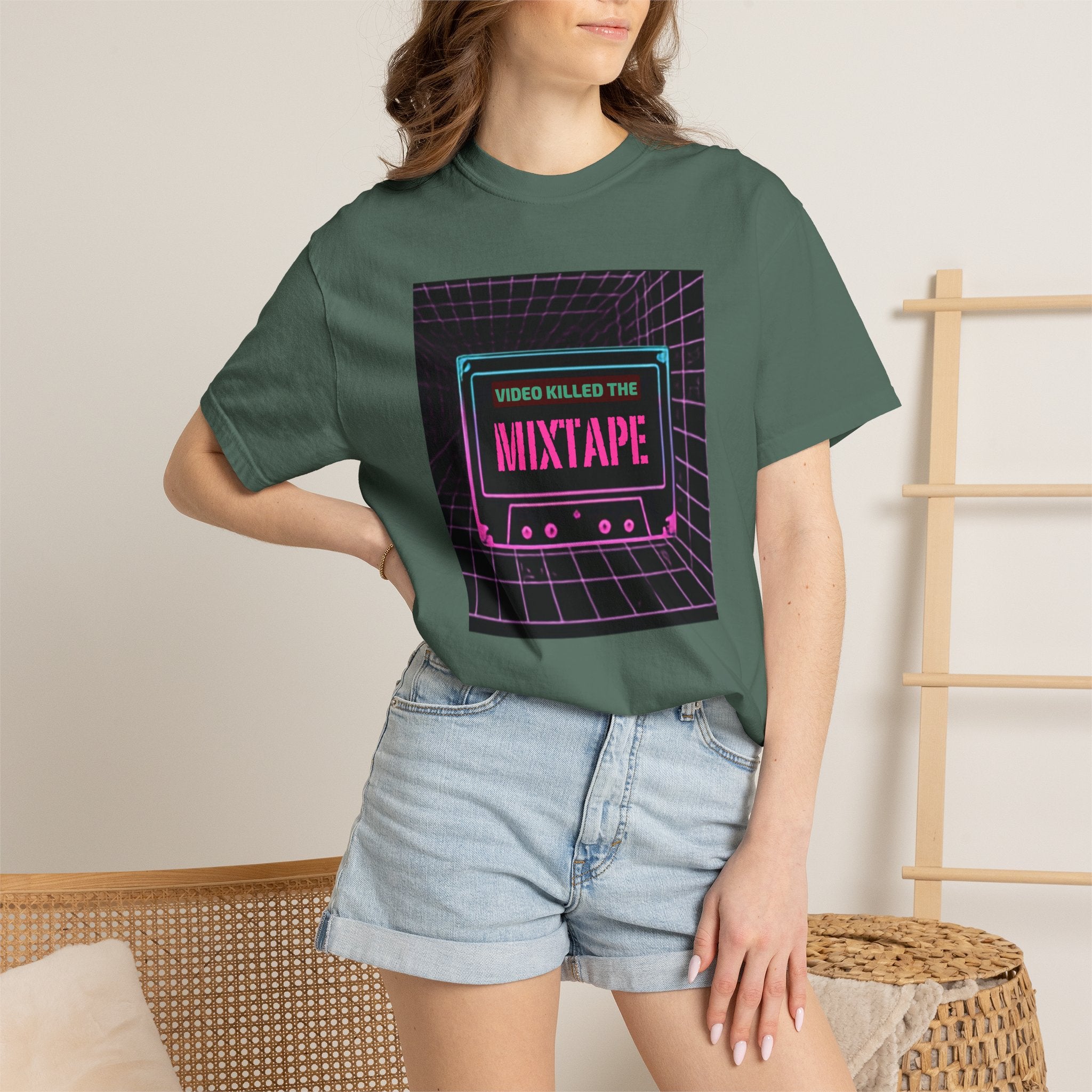 Cassette Mixtape T-Shirt — "Video Killed the Mixtape" Retro 80s Vaporwave Tee
