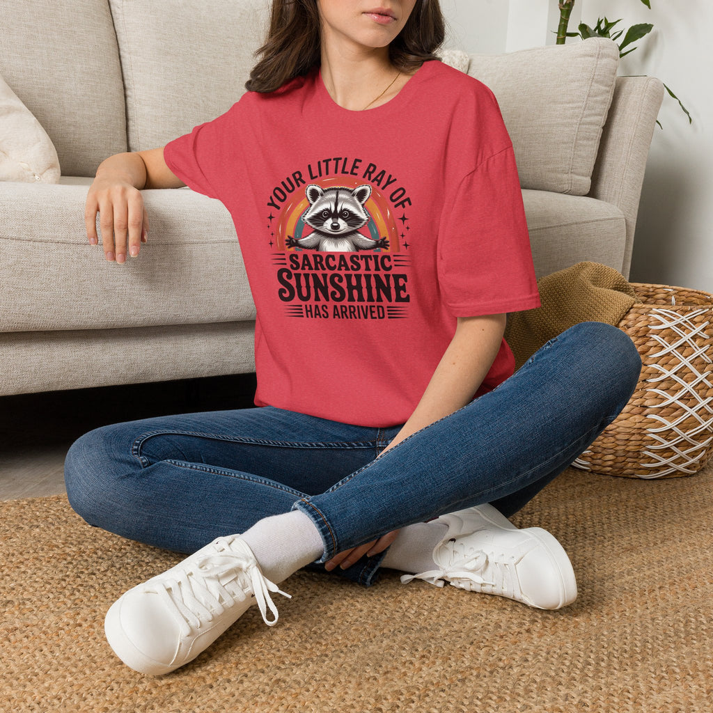 Sarcastic Sunshine T-Shirt — "Your Little Ray of Sarcastic Sunshine" Racoon Graphic