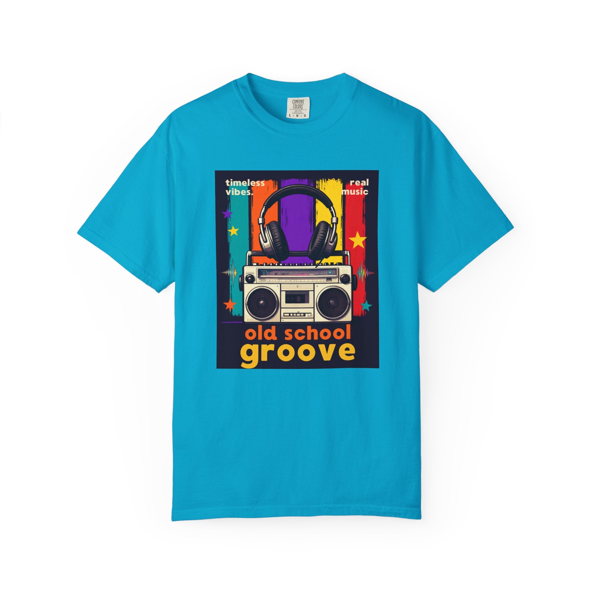 Old School Groove T-Shirt — Retro Boombox & Headphones Vintage Music Tee 80s 90s nostalgia