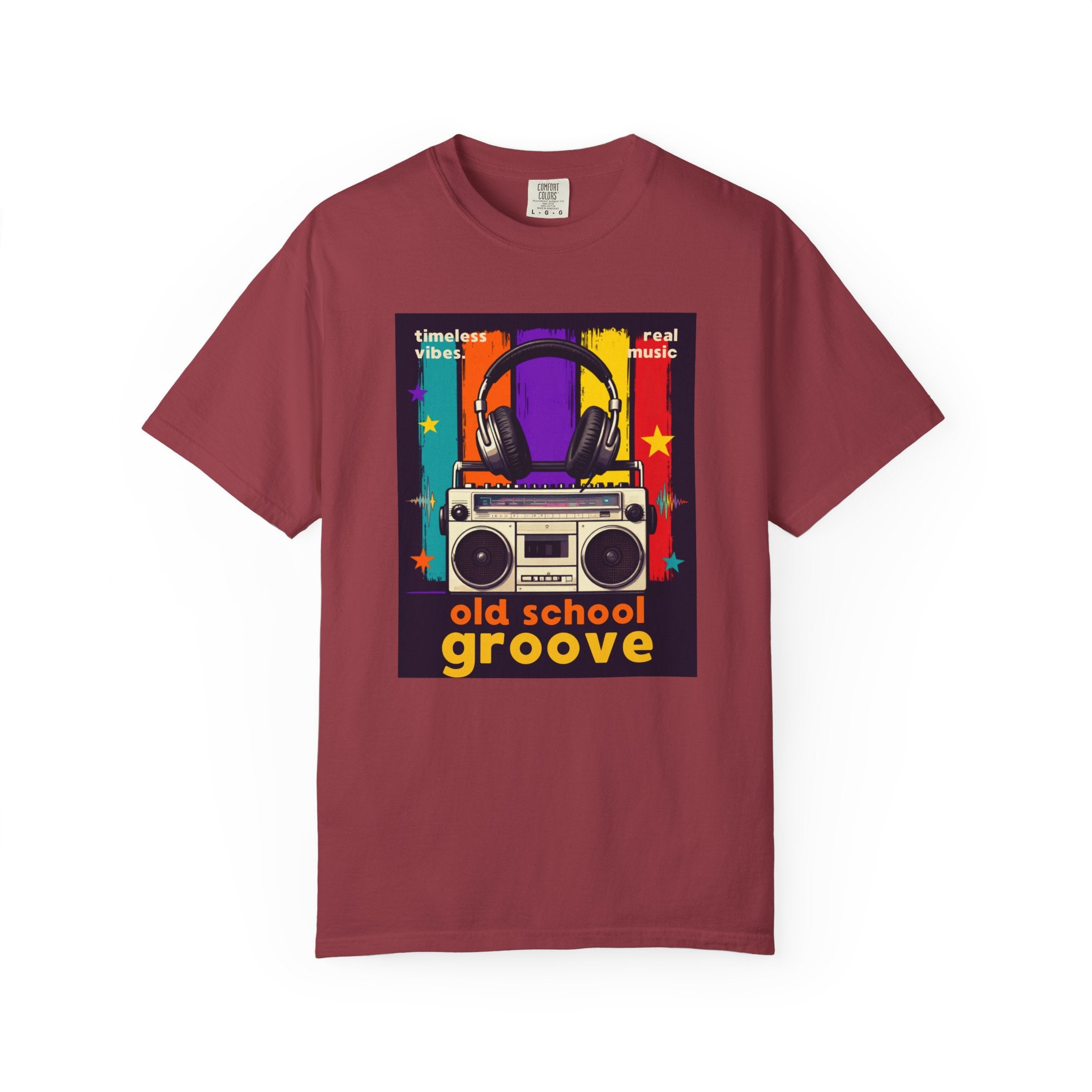 Old School Groove T-Shirt — Retro Boombox & Headphones Vintage Music Tee 80s 90s nostalgia