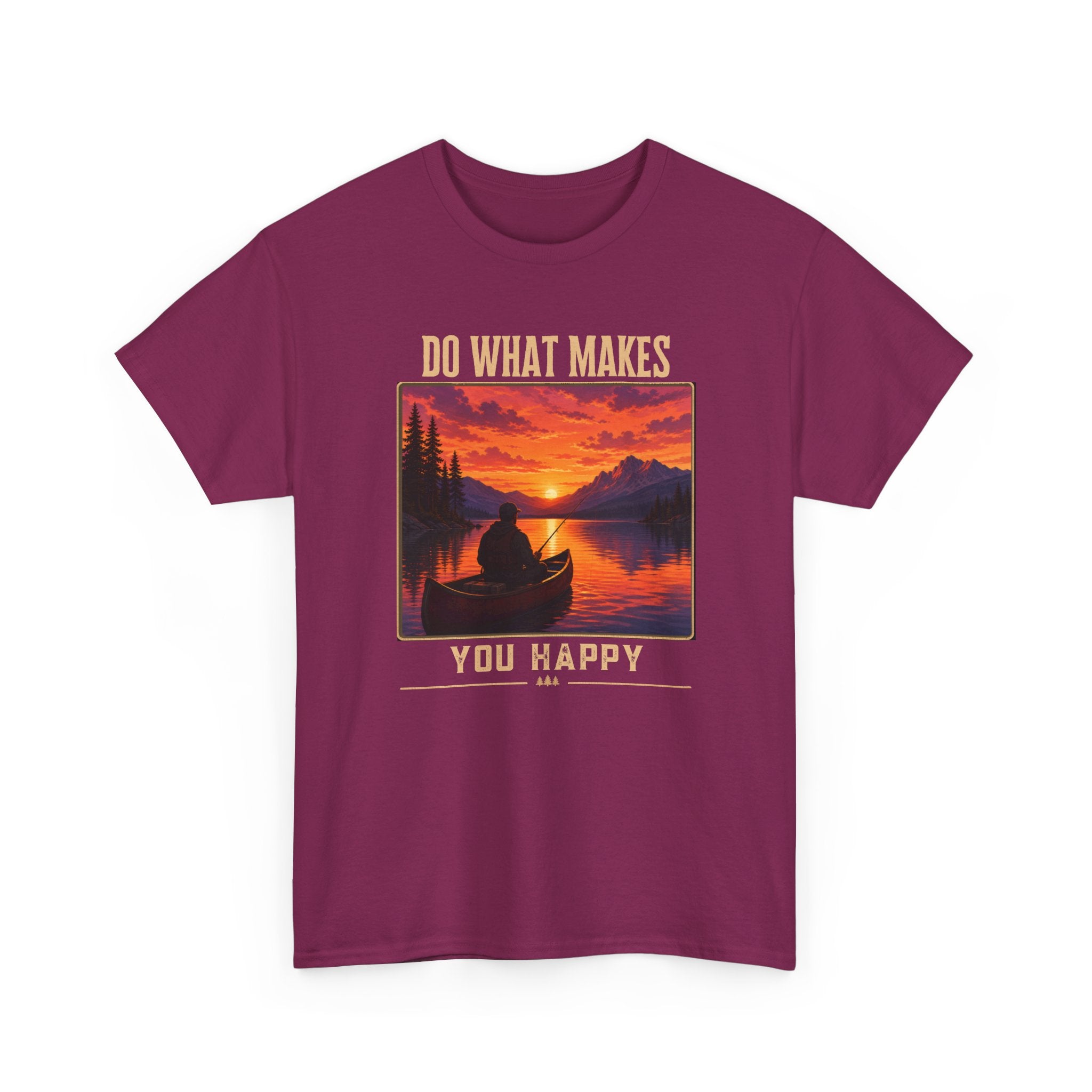 Do What Makes You Happy T-Shirt — Sunset Canoe Lake Graphic Tee