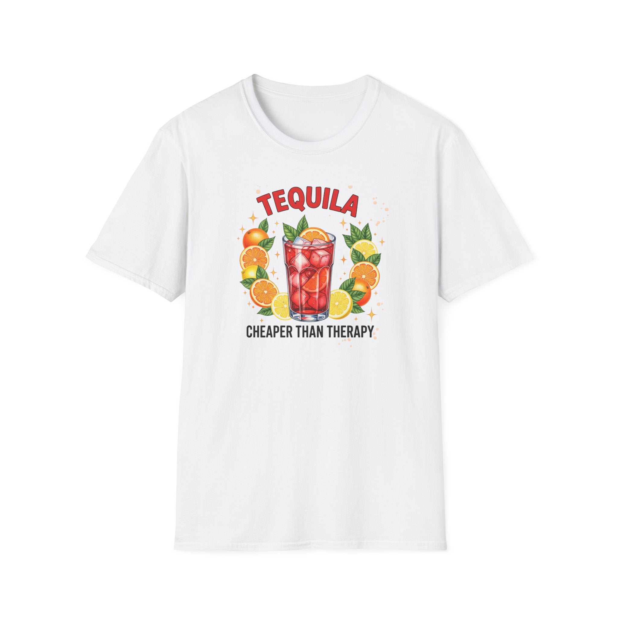 Tequila Cocktail T-Shirt — "Tequila: Cheaper Than Therapy" Graphic Tee