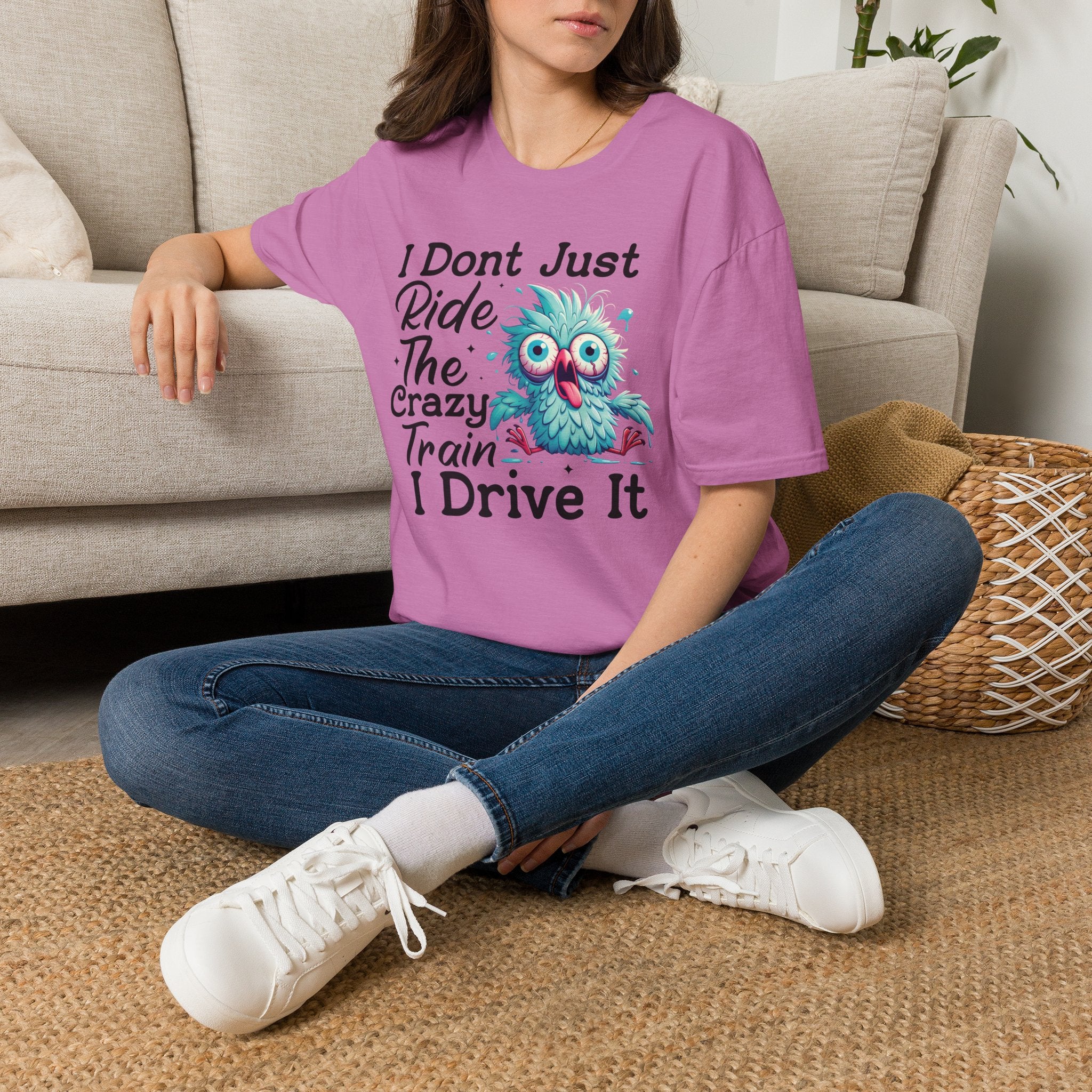 Crazy Train Bird Owl T-Shirt — "I Don't Just Ride the Crazy Train, I Drive It" Graphic Tee