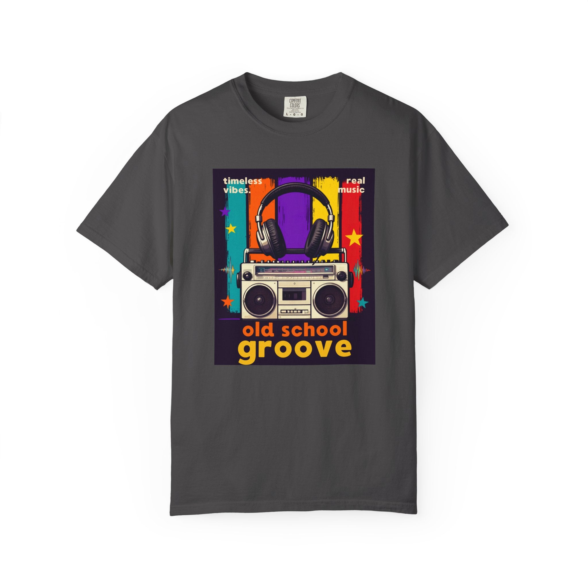 Old School Groove T-Shirt — Retro Boombox & Headphones Vintage Music Tee 80s 90s nostalgia
