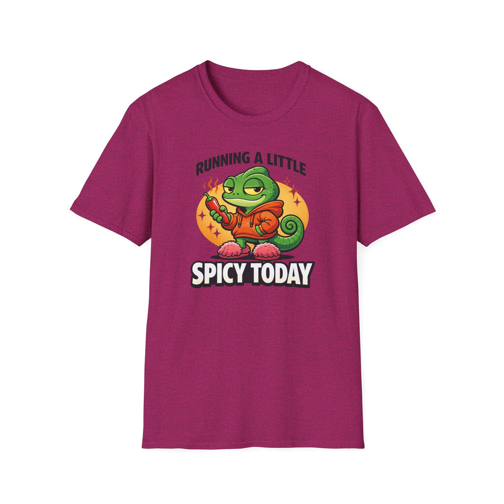 T-Shirt — "Running a Little Spicy Today" Cute Chameleon Graphic Tee