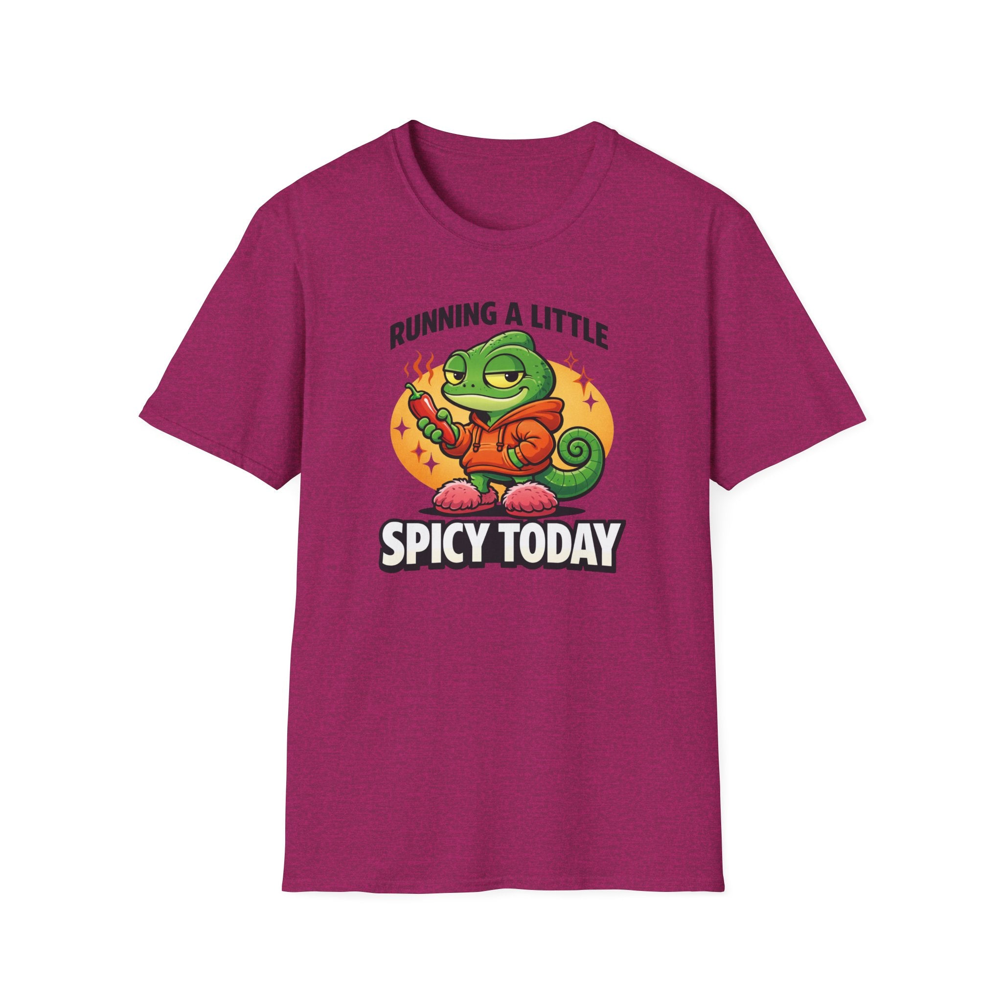 T-Shirt — "Running a Little Spicy Today" Cute Chameleon Graphic Tee