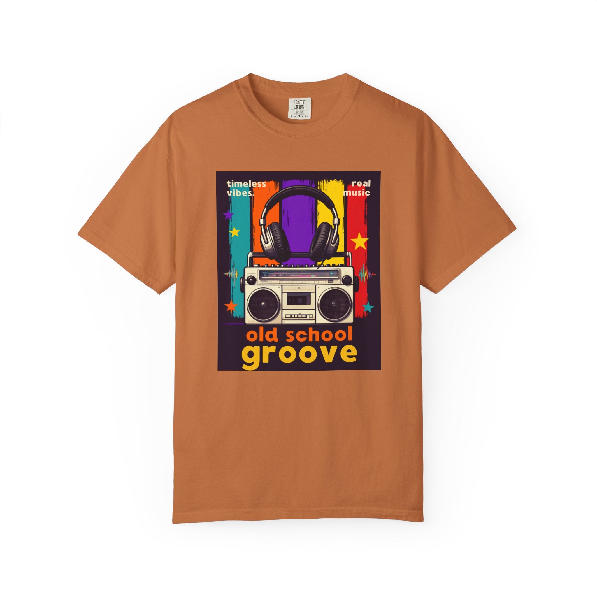 Old School Groove T-Shirt — Retro Boombox & Headphones Vintage Music Tee 80s 90s nostalgia