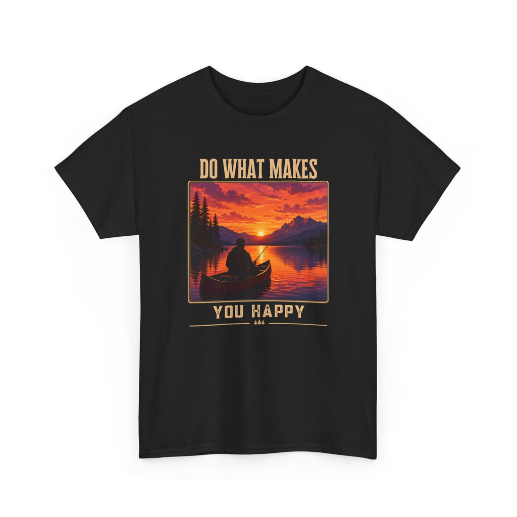 Do What Makes You Happy T-Shirt — Sunset Canoe Lake Graphic Tee