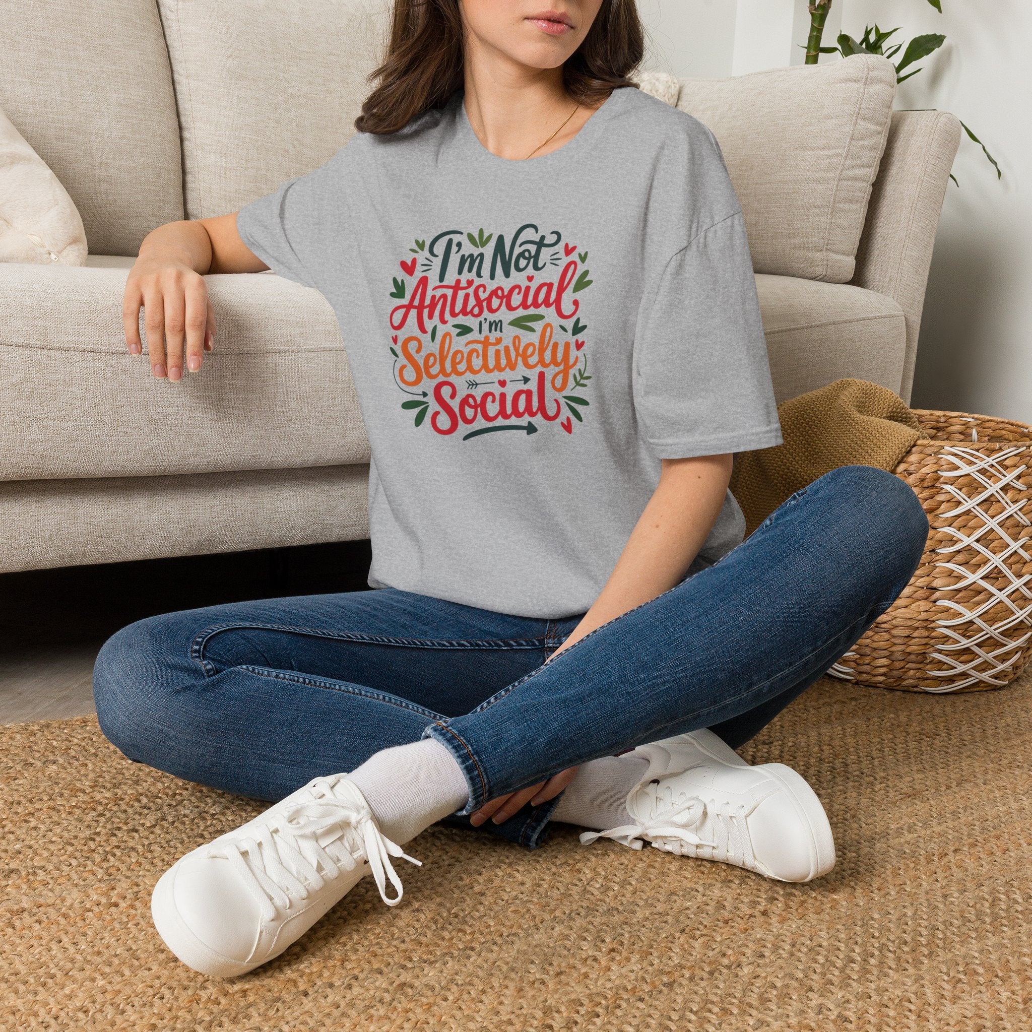 T-Shirt — "I'm Not Antisocial, I'm Selectively Social" Graphic Tee