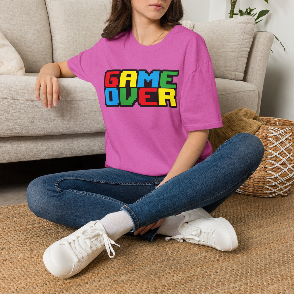 Game Over Retro Arcade Video Pixel T-Shirt — Colorful Gamer Tee