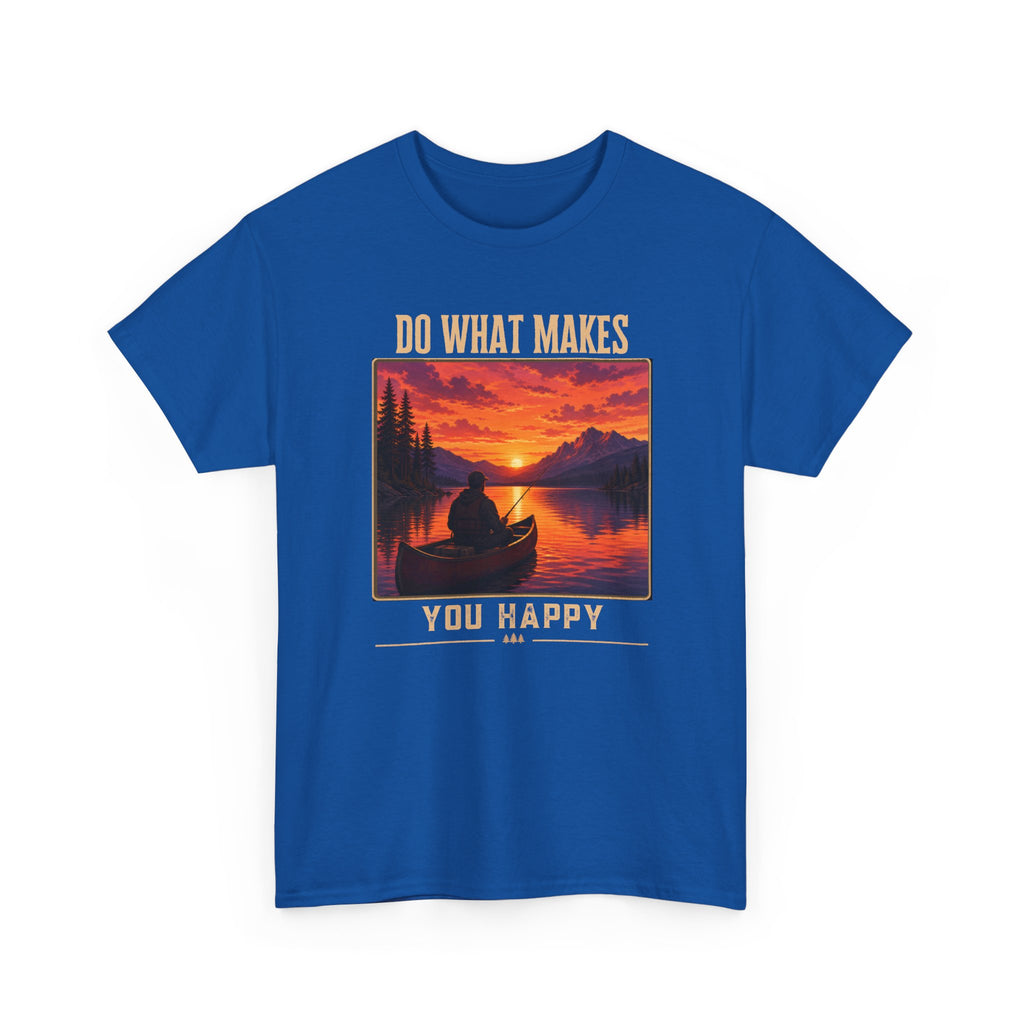 Do What Makes You Happy T-Shirt — Sunset Canoe Lake Graphic Tee