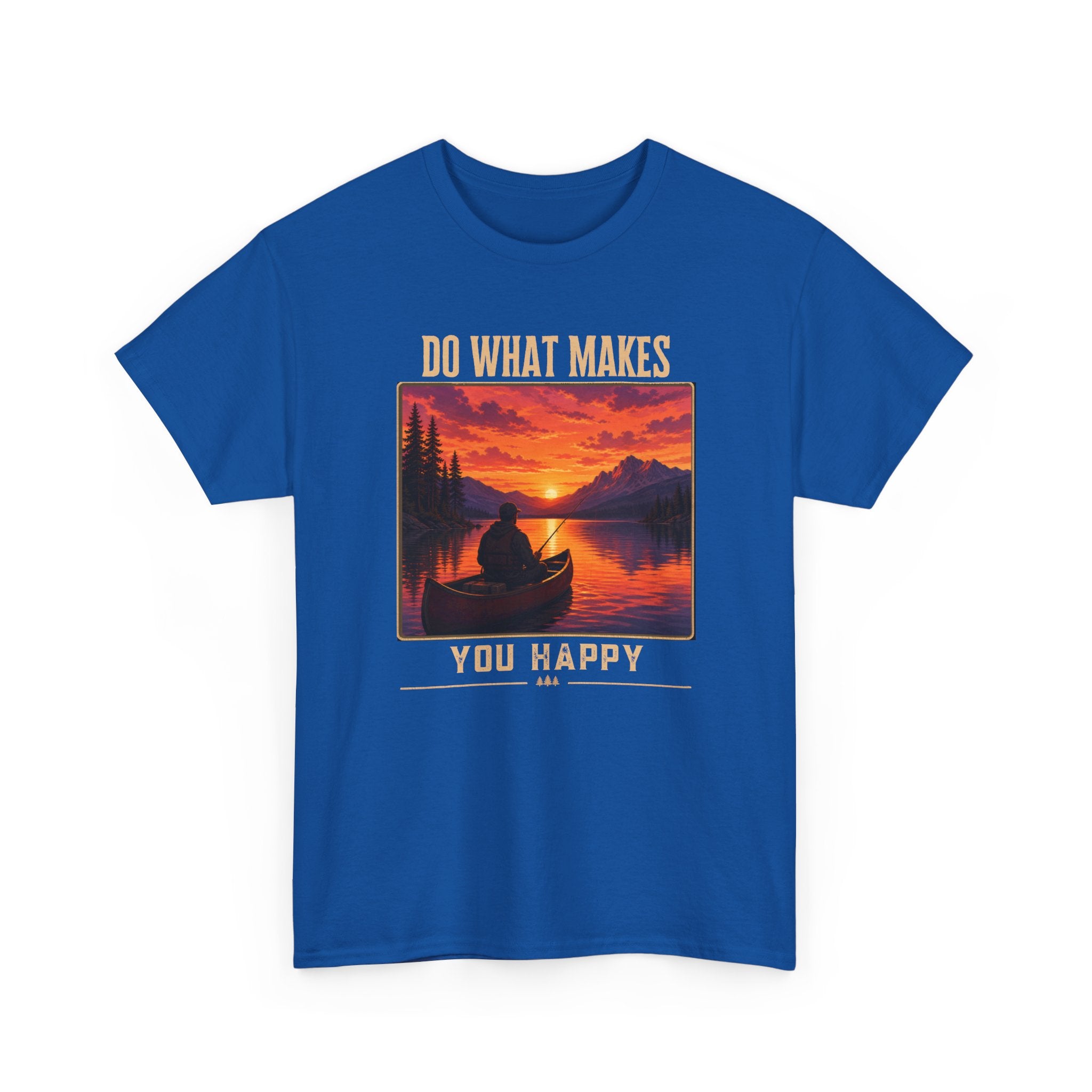 Do What Makes You Happy T-Shirt — Sunset Canoe Lake Graphic Tee