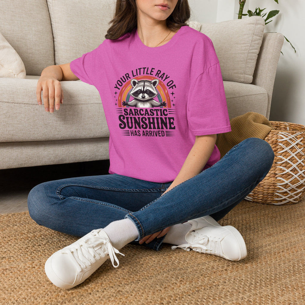 Sarcastic Sunshine T-Shirt — "Your Little Ray of Sarcastic Sunshine" Racoon Graphic