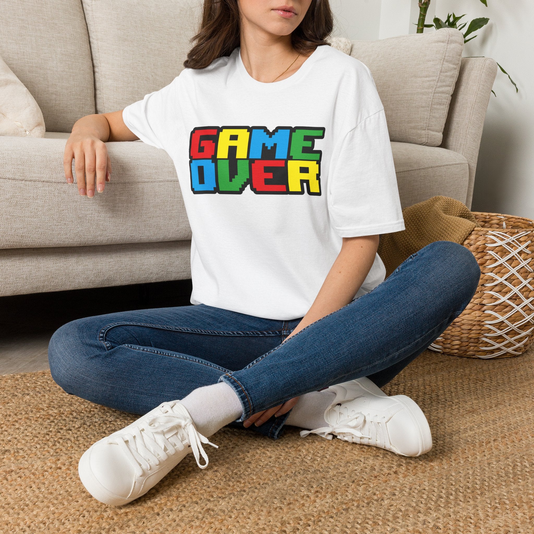 Game Over Retro Arcade Video Pixel T-Shirt — Colorful Gamer Tee