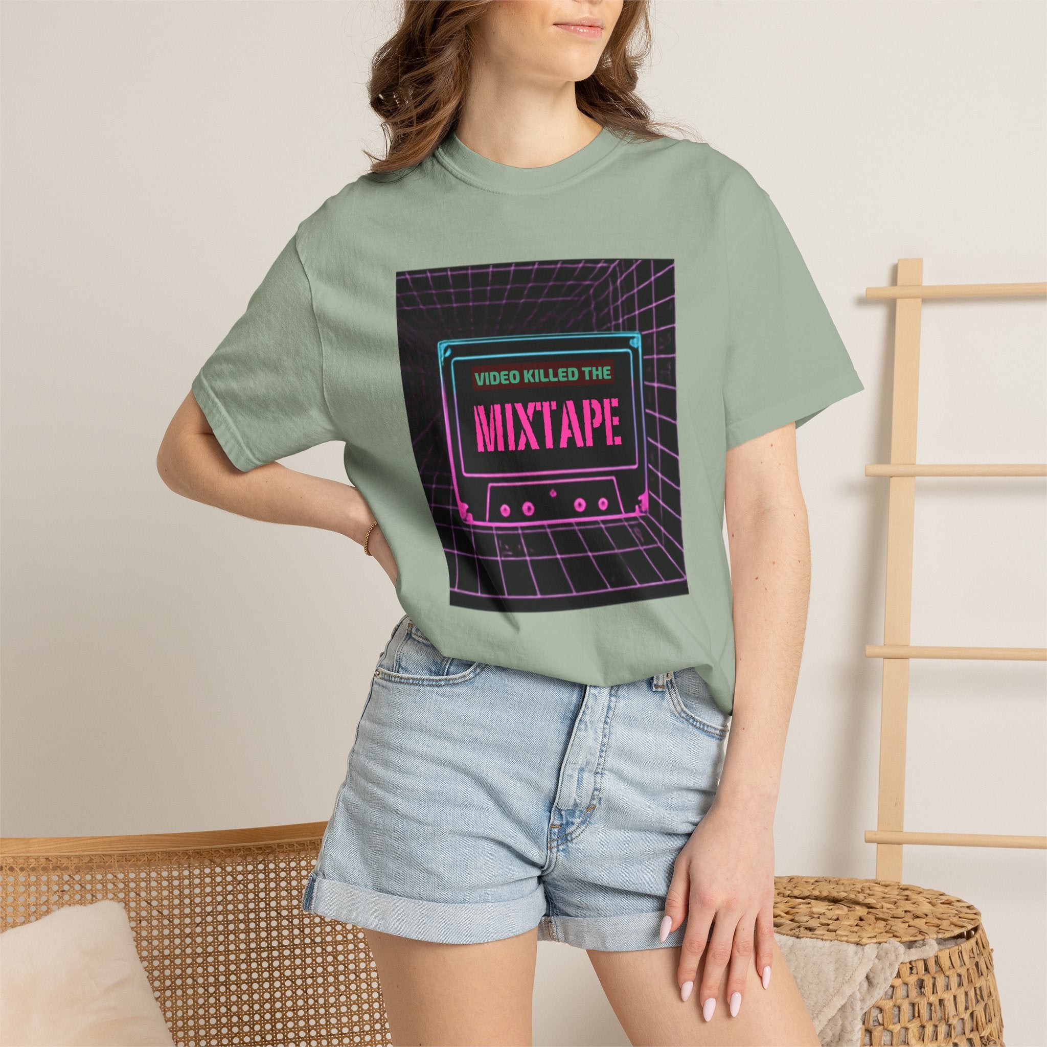 Cassette Mixtape T-Shirt — "Video Killed the Mixtape" Retro 80s Vaporwave Tee