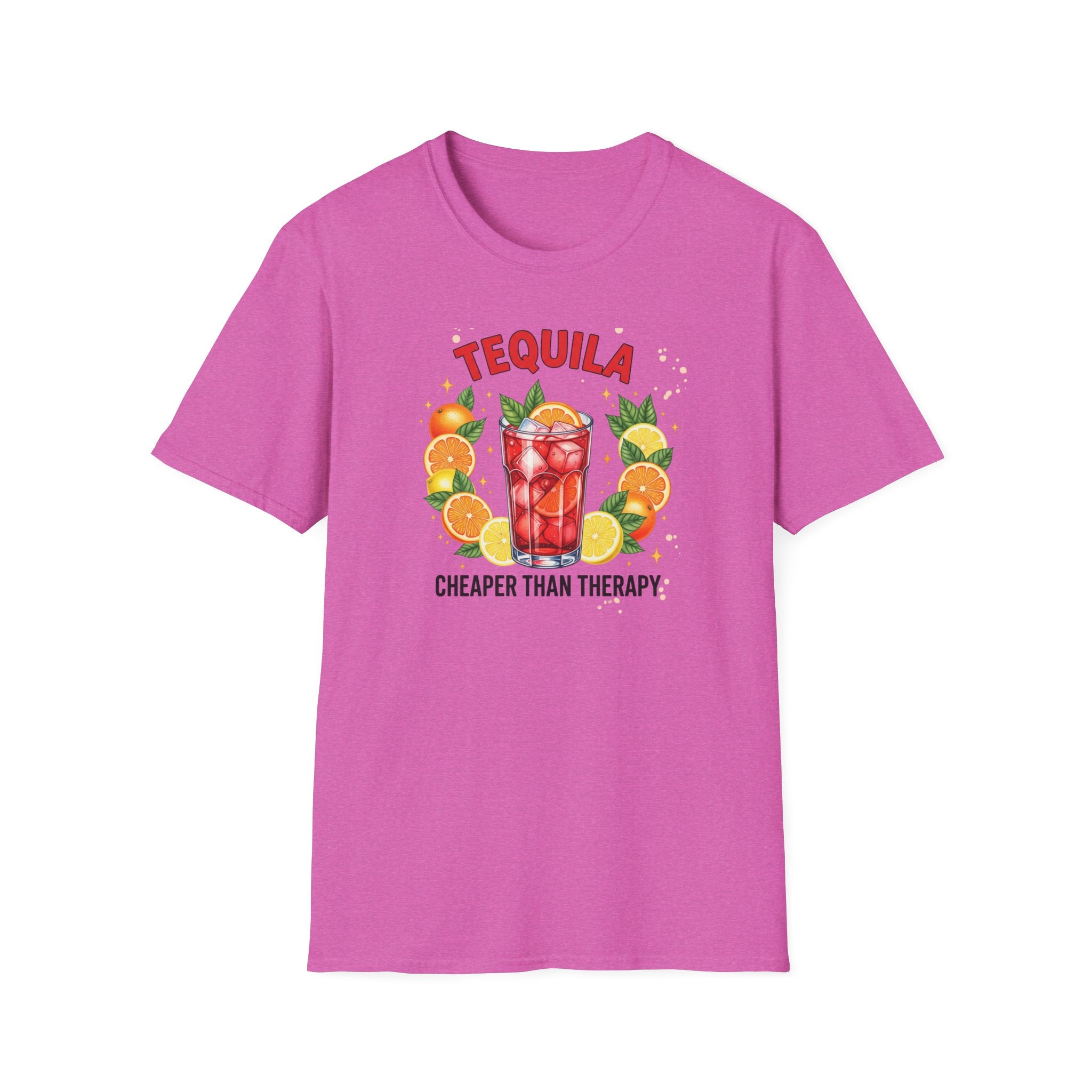 Tequila Cocktail T-Shirt — "Tequila: Cheaper Than Therapy" Graphic Tee