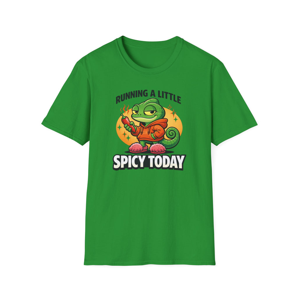 T-Shirt — "Running a Little Spicy Today" Cute Chameleon Graphic Tee