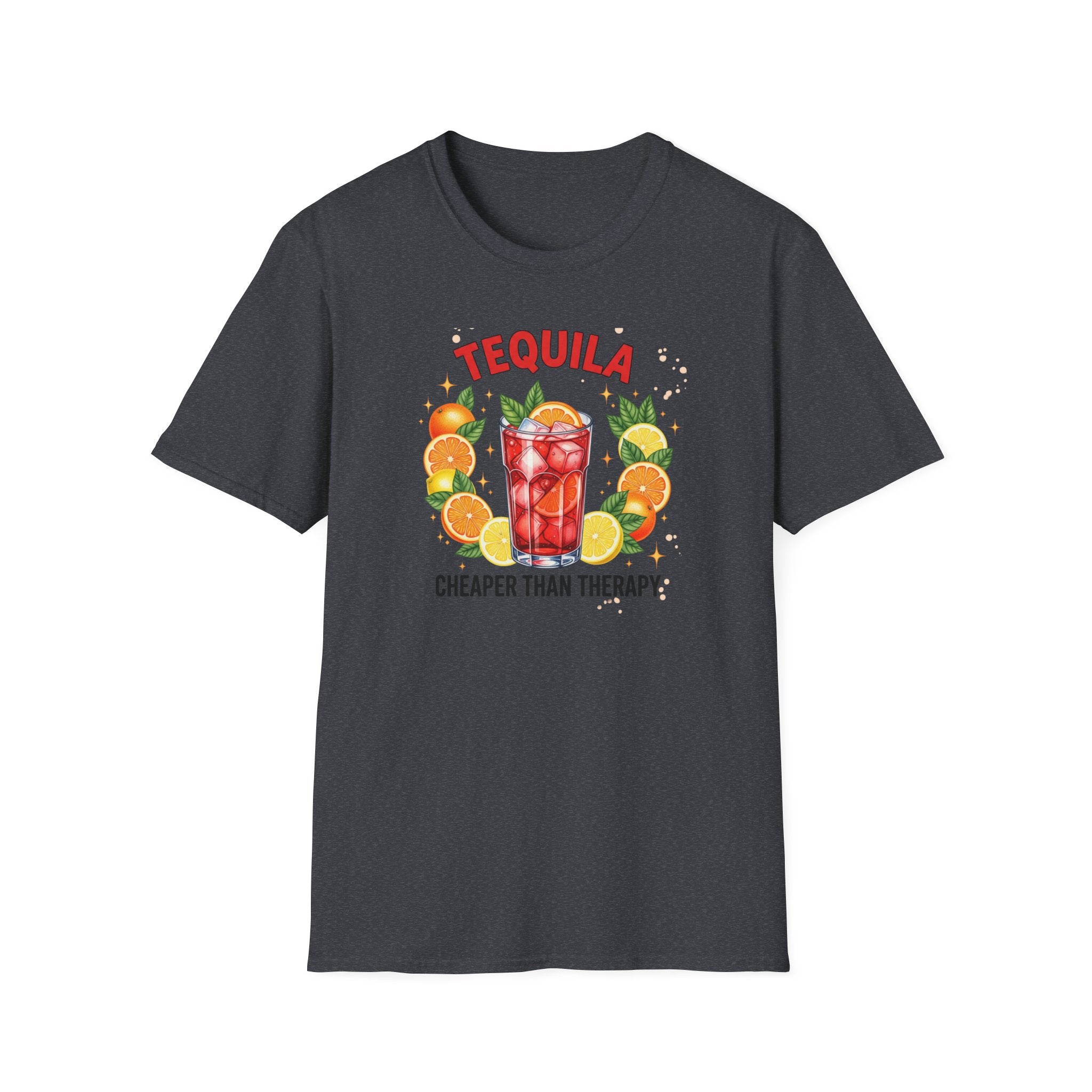 Tequila Cocktail T-Shirt — "Tequila: Cheaper Than Therapy" Graphic Tee