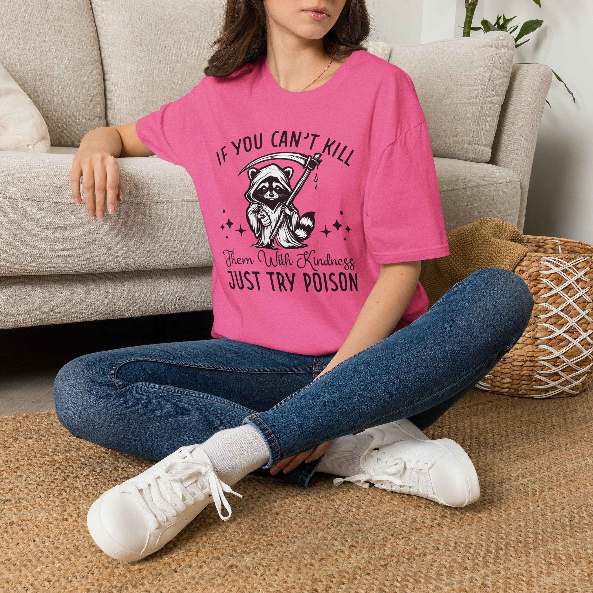 If You Can’t Kill Raccoon Tee — Funny Grim Reaper Graphic T-Shirt