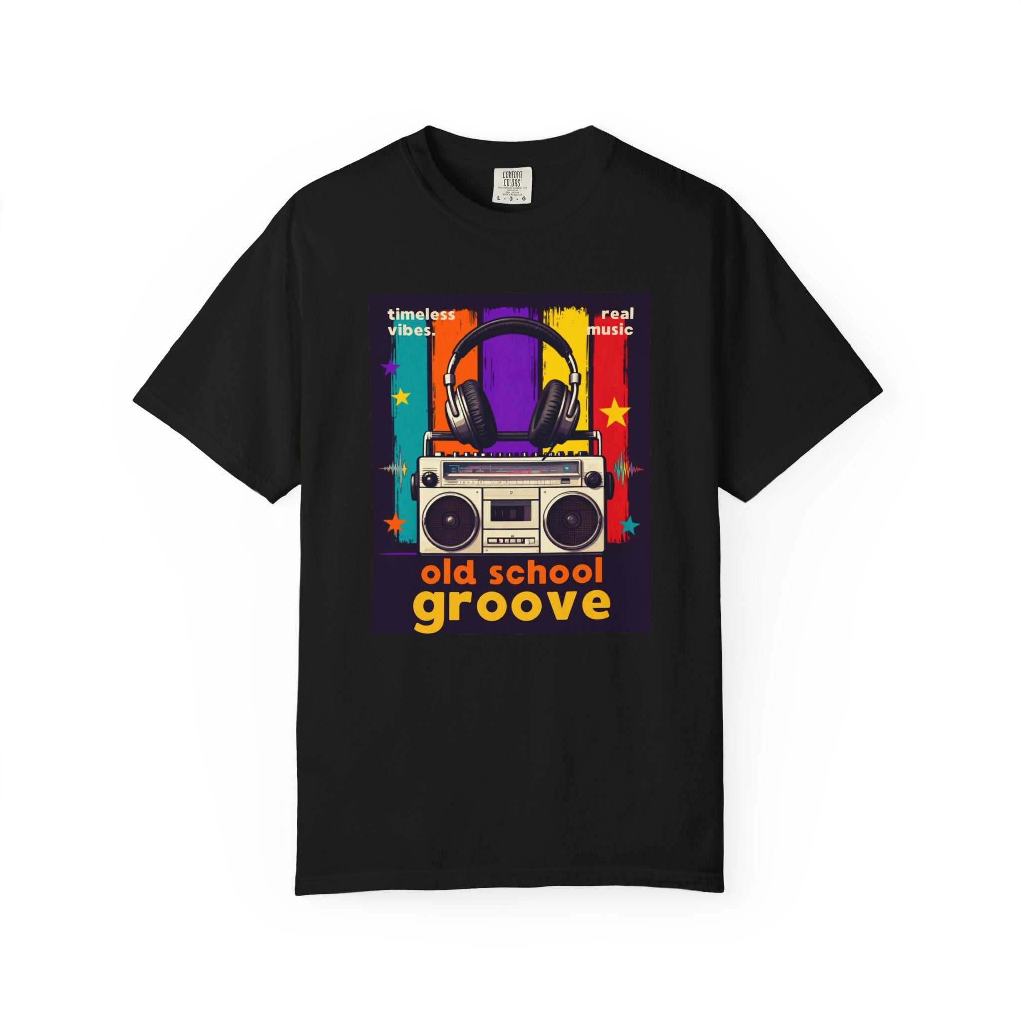 Old School Groove T-Shirt — Retro Boombox & Headphones Vintage Music Tee 80s 90s nostalgia