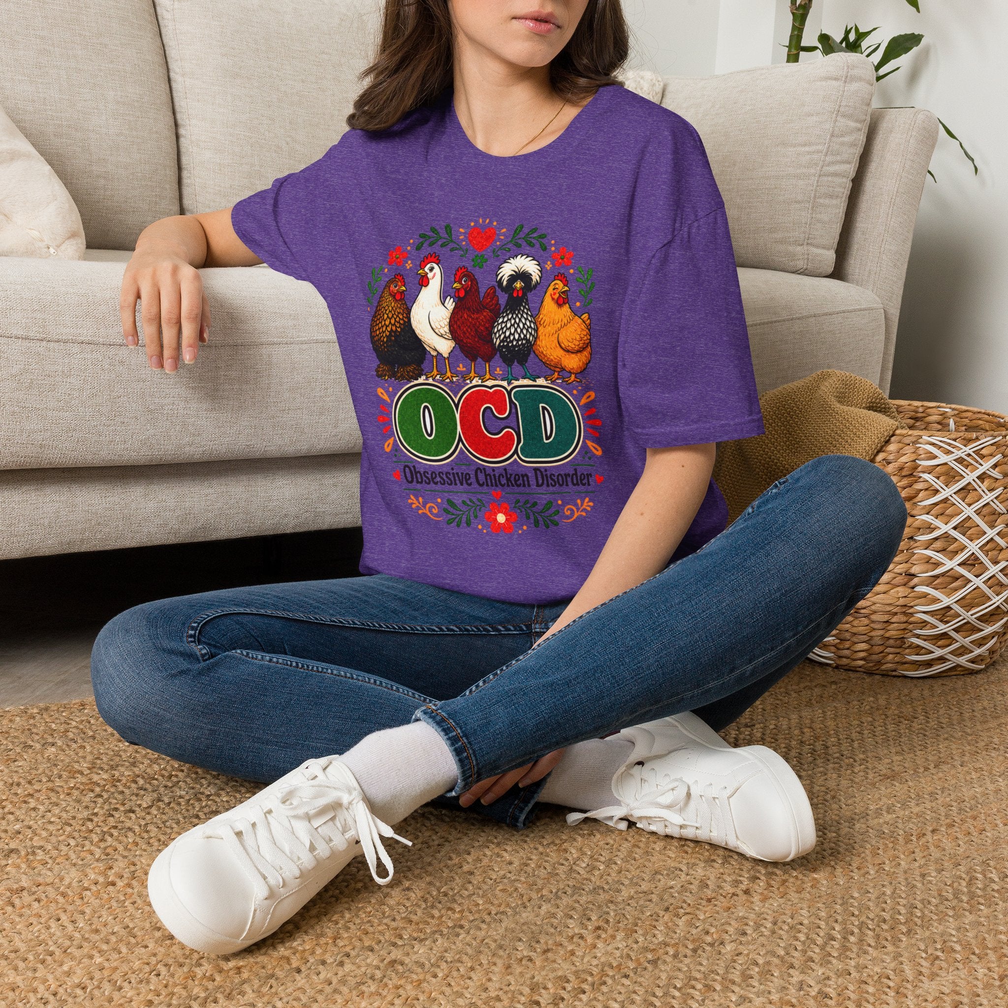 Chicken Lover T‑Shirt — 'OCD Obsessive Chicken Disorder' Cute Farm Hen Graphic Tee