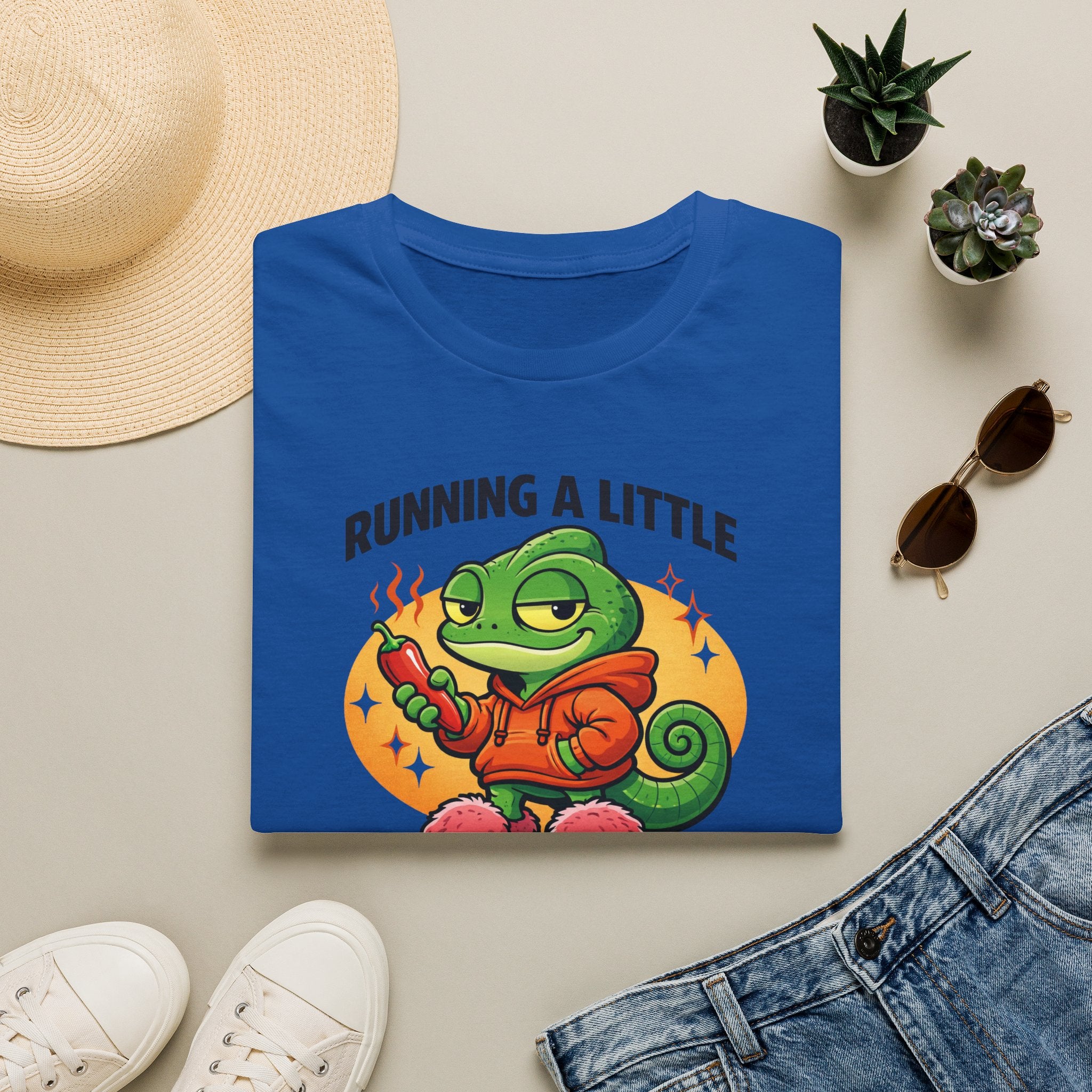 T-Shirt — "Running a Little Spicy Today" Cute Chameleon Graphic Tee