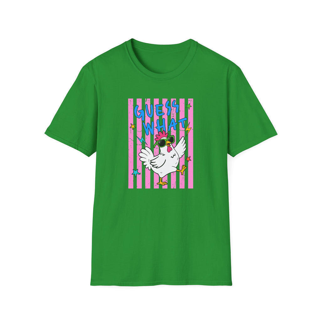 T-Shirt — "Guess What" Funny Sunglasses Chicken Graphic Tee