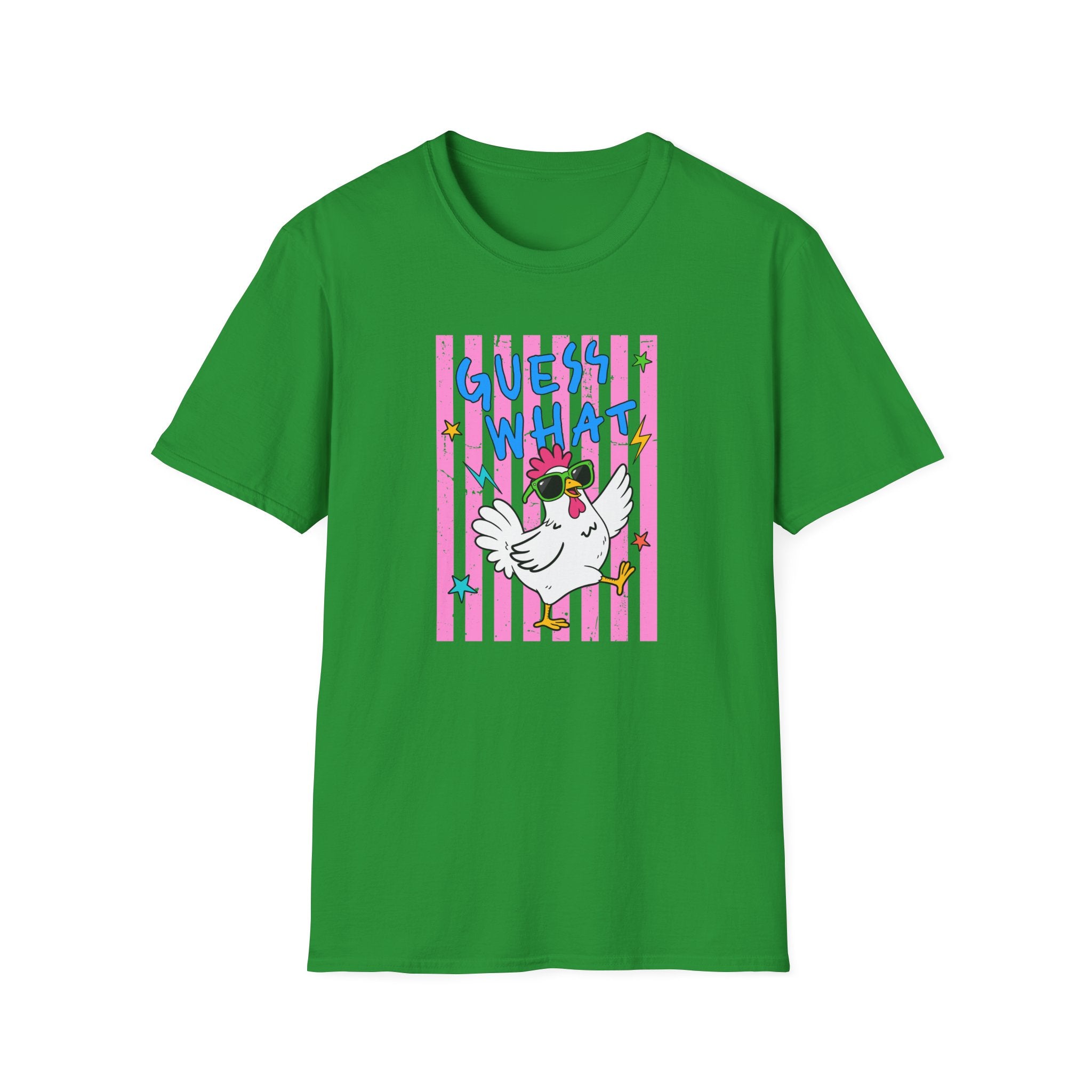 T-Shirt — "Guess What" Funny Sunglasses Chicken Graphic Tee