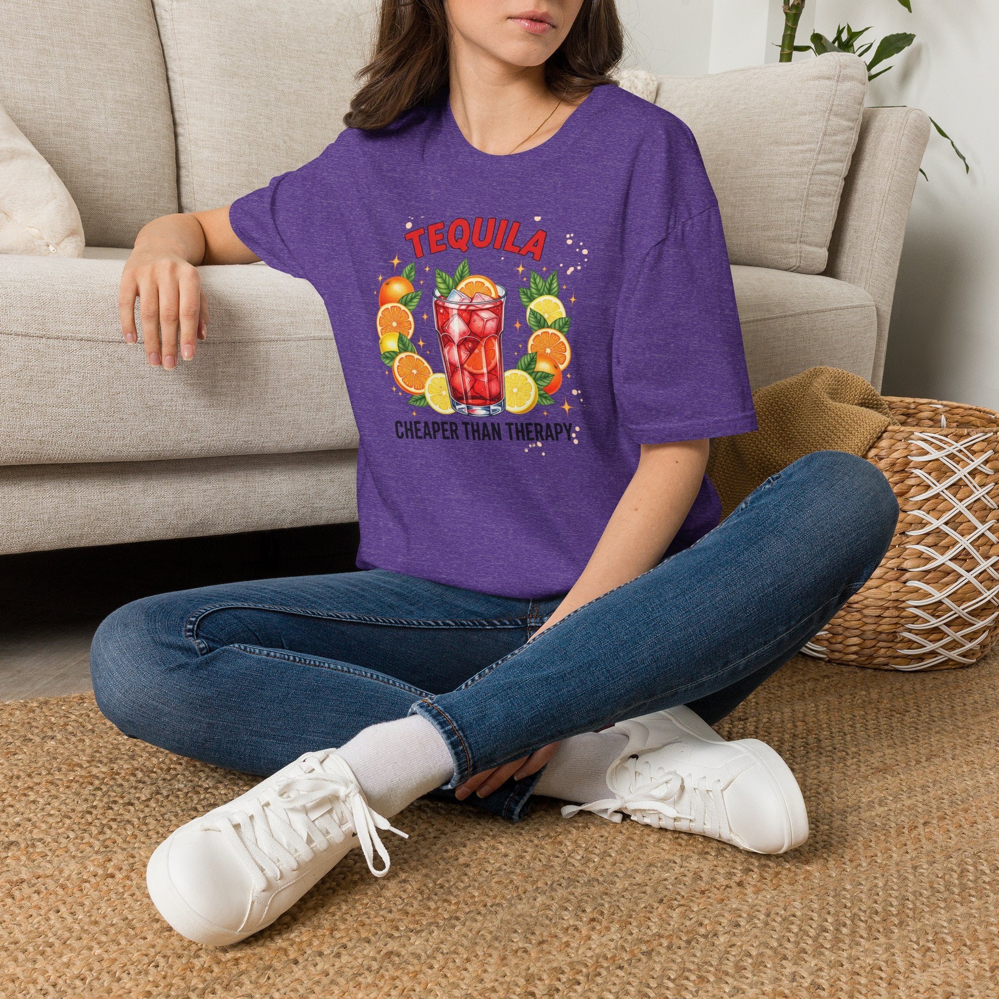 Tequila Cocktail T-Shirt — "Tequila: Cheaper Than Therapy" Graphic Tee
