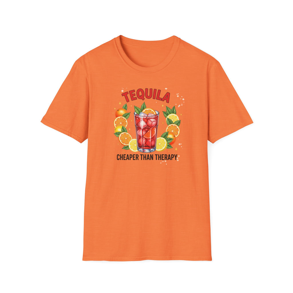 Tequila Cocktail T-Shirt — "Tequila: Cheaper Than Therapy" Graphic Tee