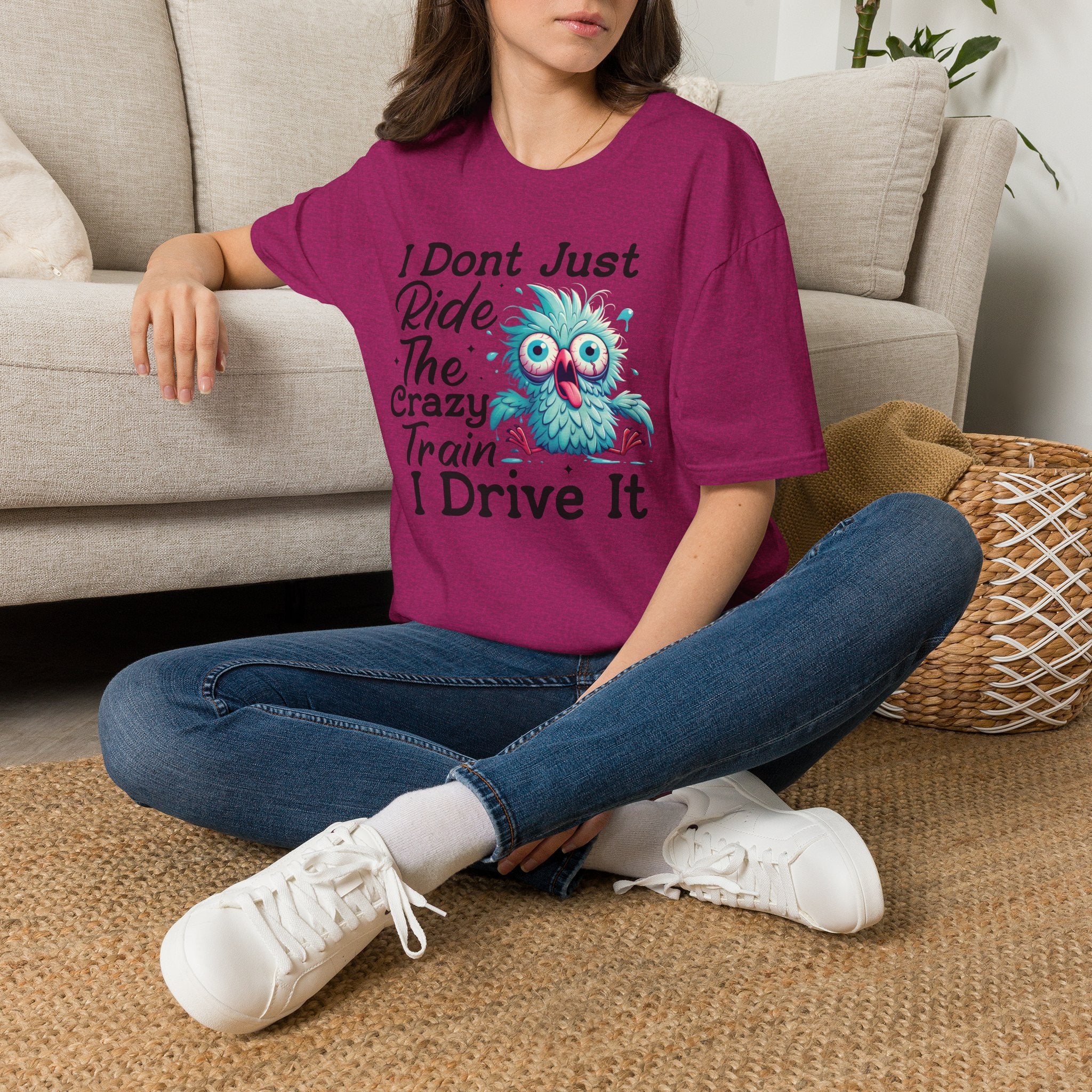 Crazy Train Bird Owl T-Shirt — "I Don't Just Ride the Crazy Train, I Drive It" Graphic Tee