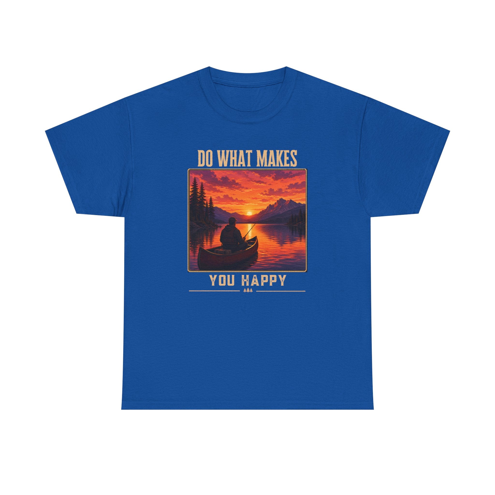 Do What Makes You Happy T-Shirt — Sunset Canoe Lake Graphic Tee